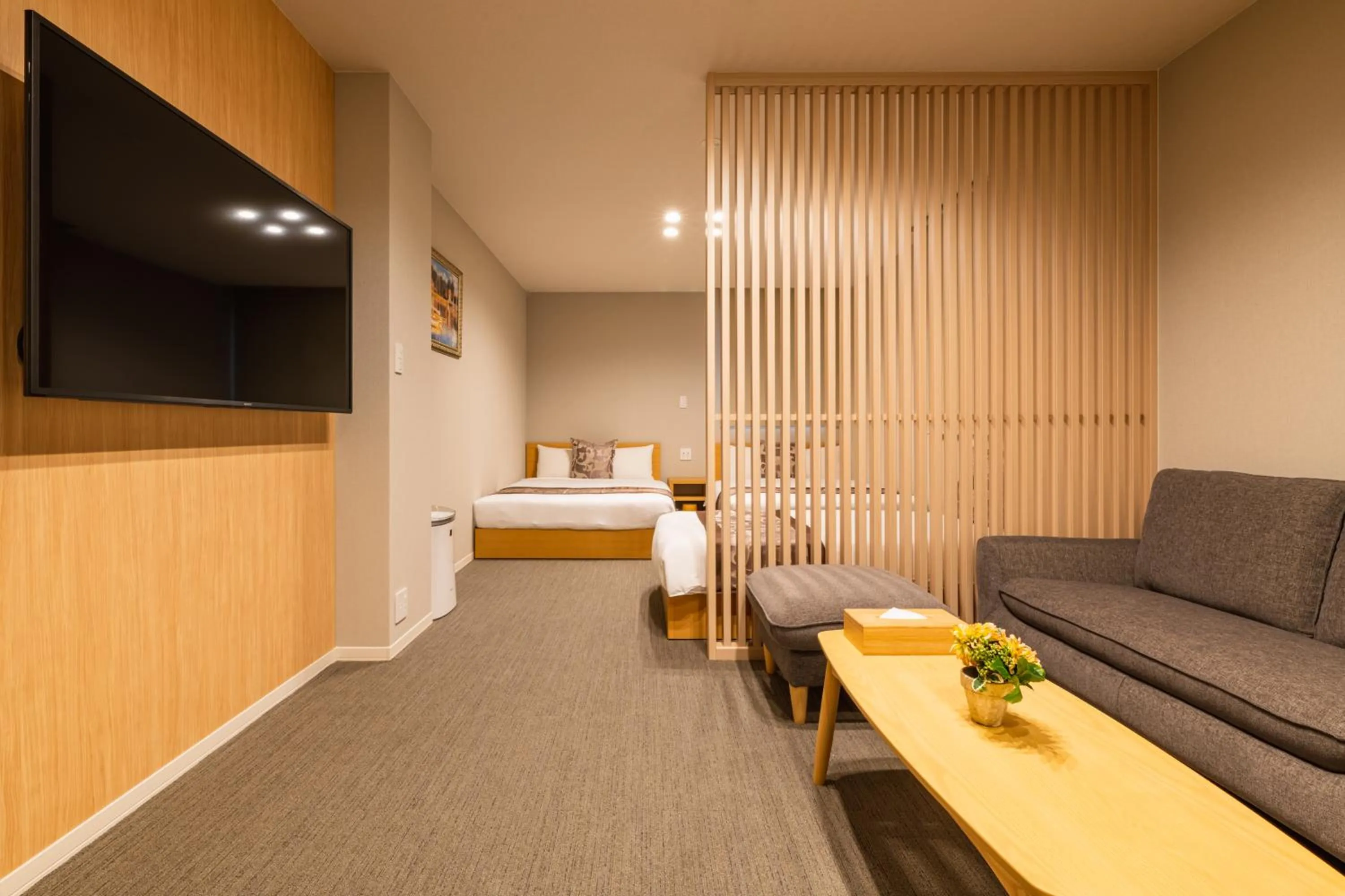 Photo of the whole room, Bed in GRAND BASE Nagasaki Chukagai