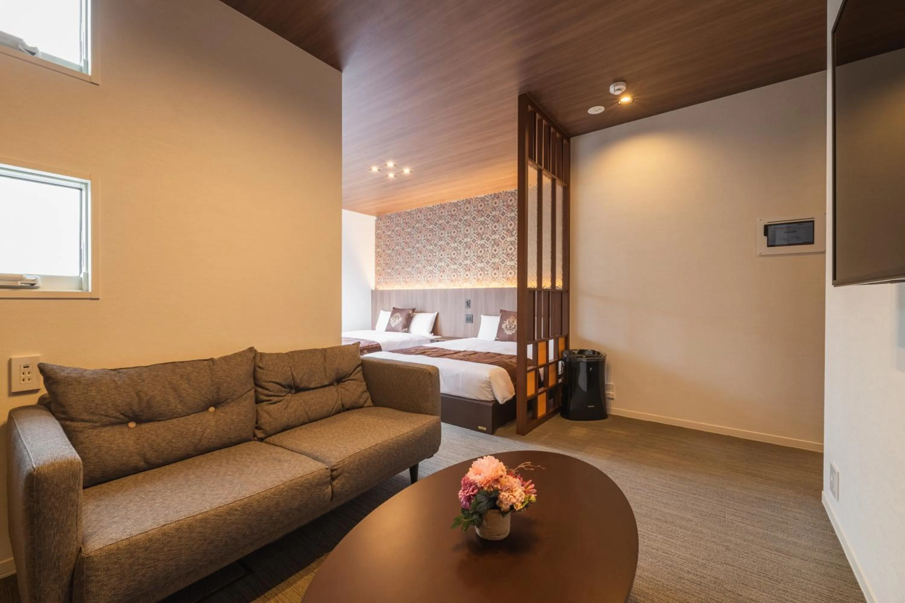 Photo of the whole room, Bed in GRAND BASE Nagasaki Chukagai