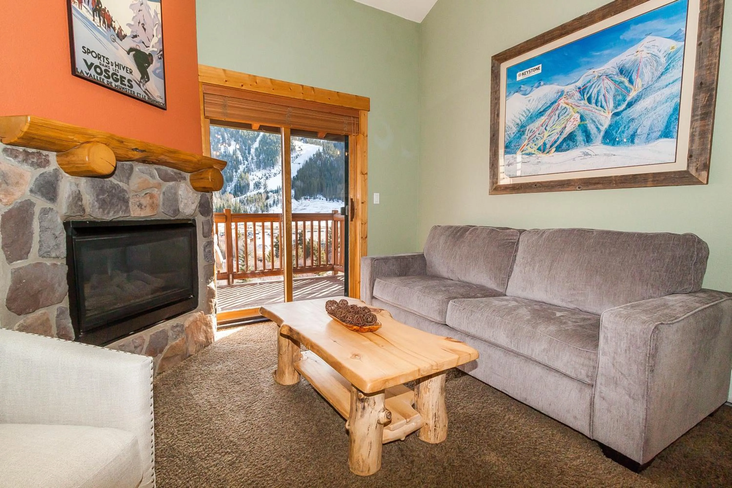 Living room in Tenderfoot Lodge by Summit County Mountain Retreats