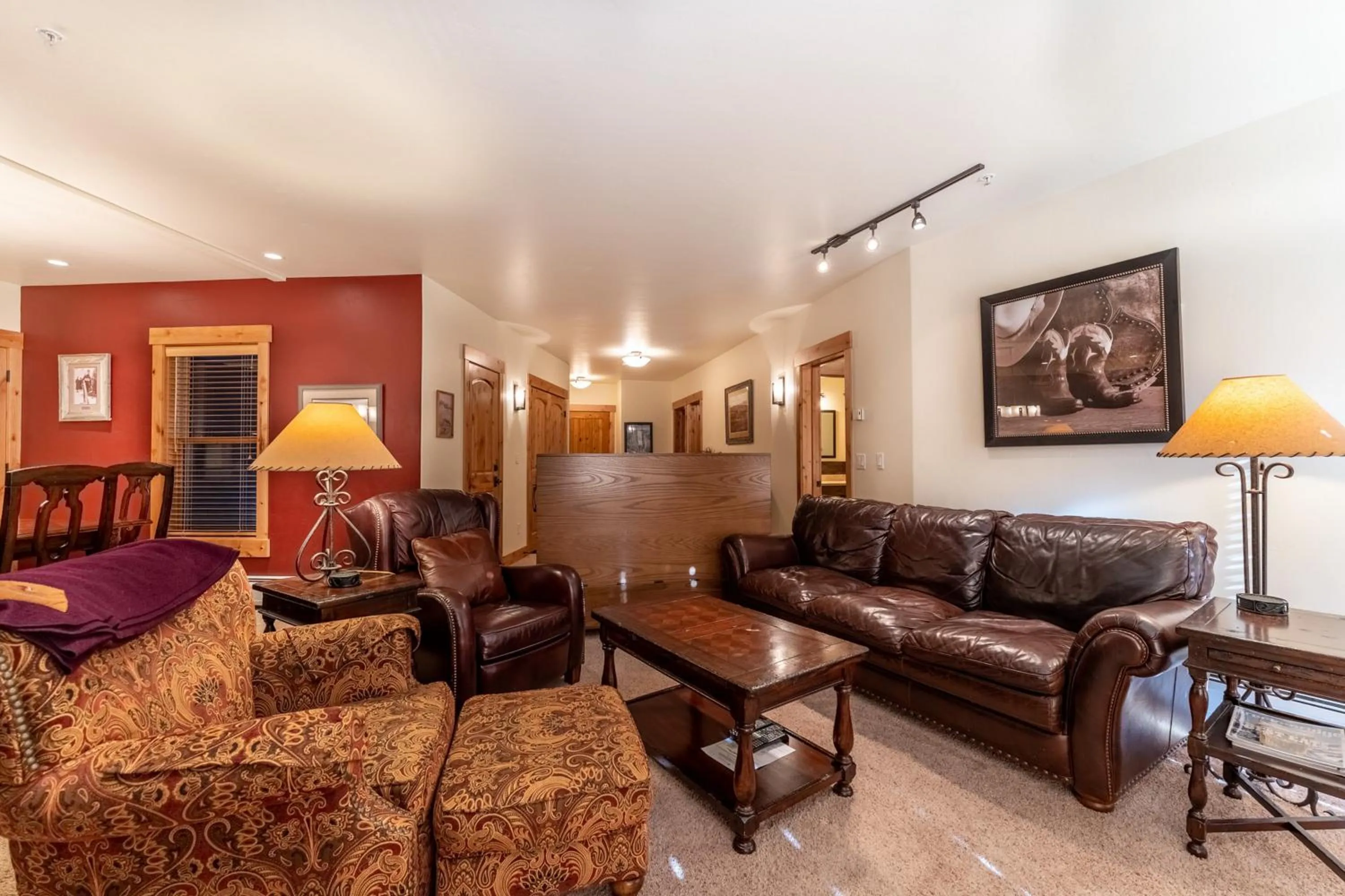 Living room in Tenderfoot Lodge by Summit County Mountain Retreats