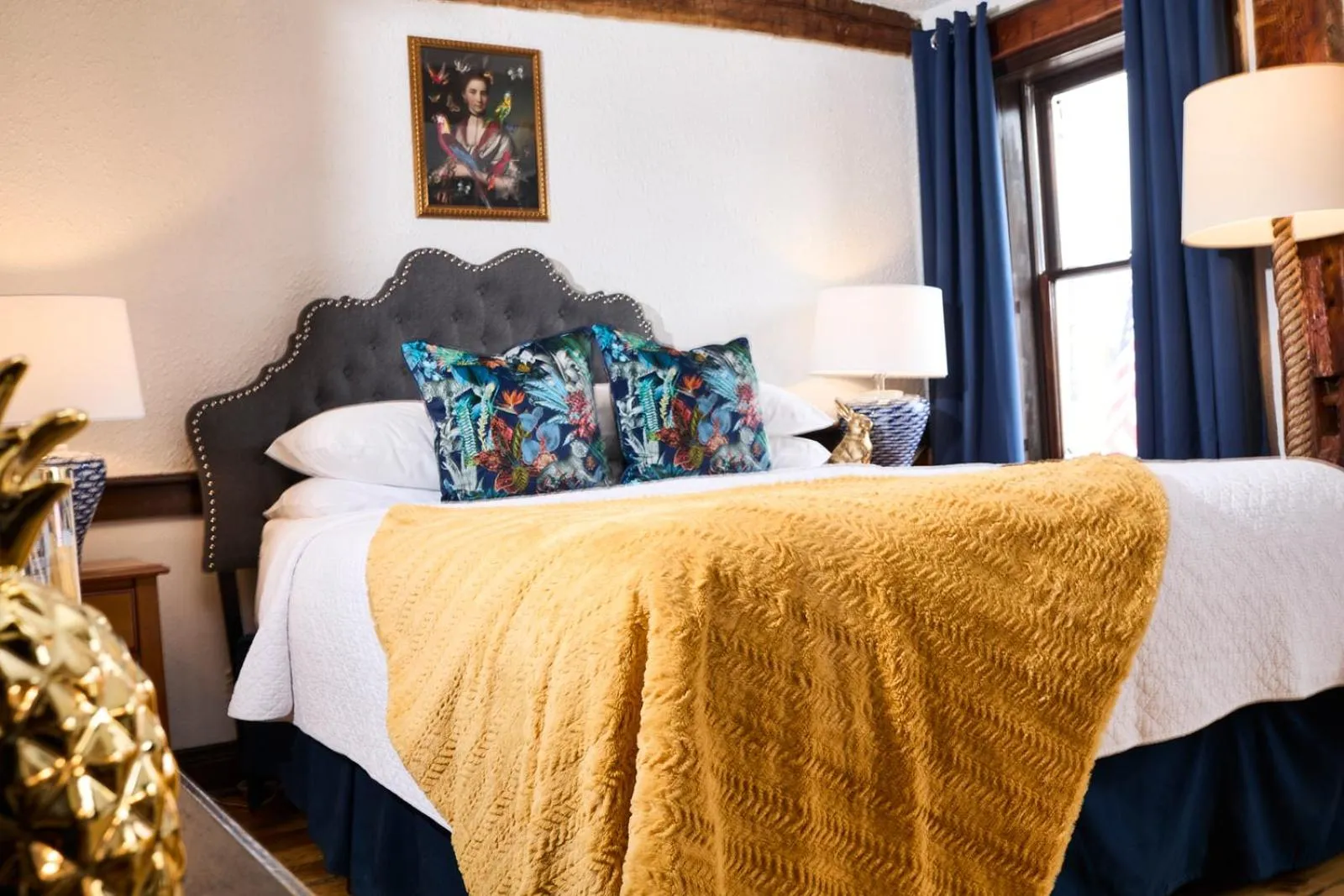 Bed in The Olde Angel Inn