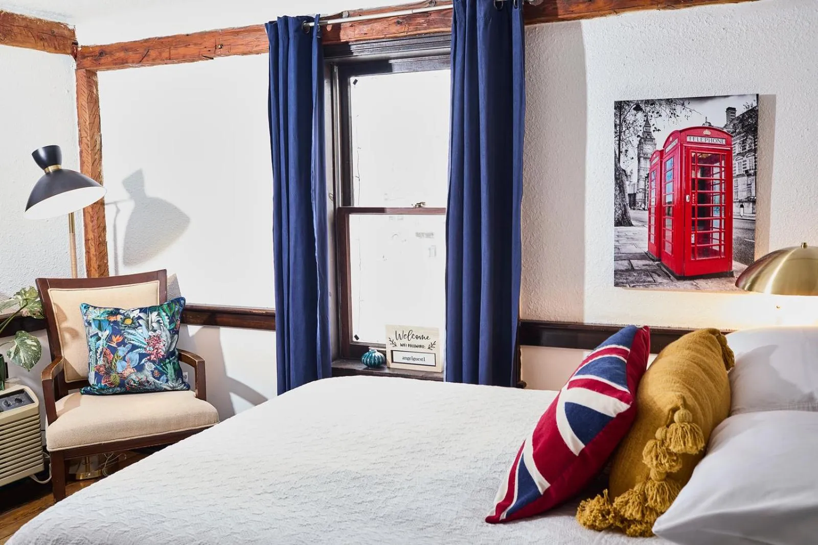 Bed in The Olde Angel Inn