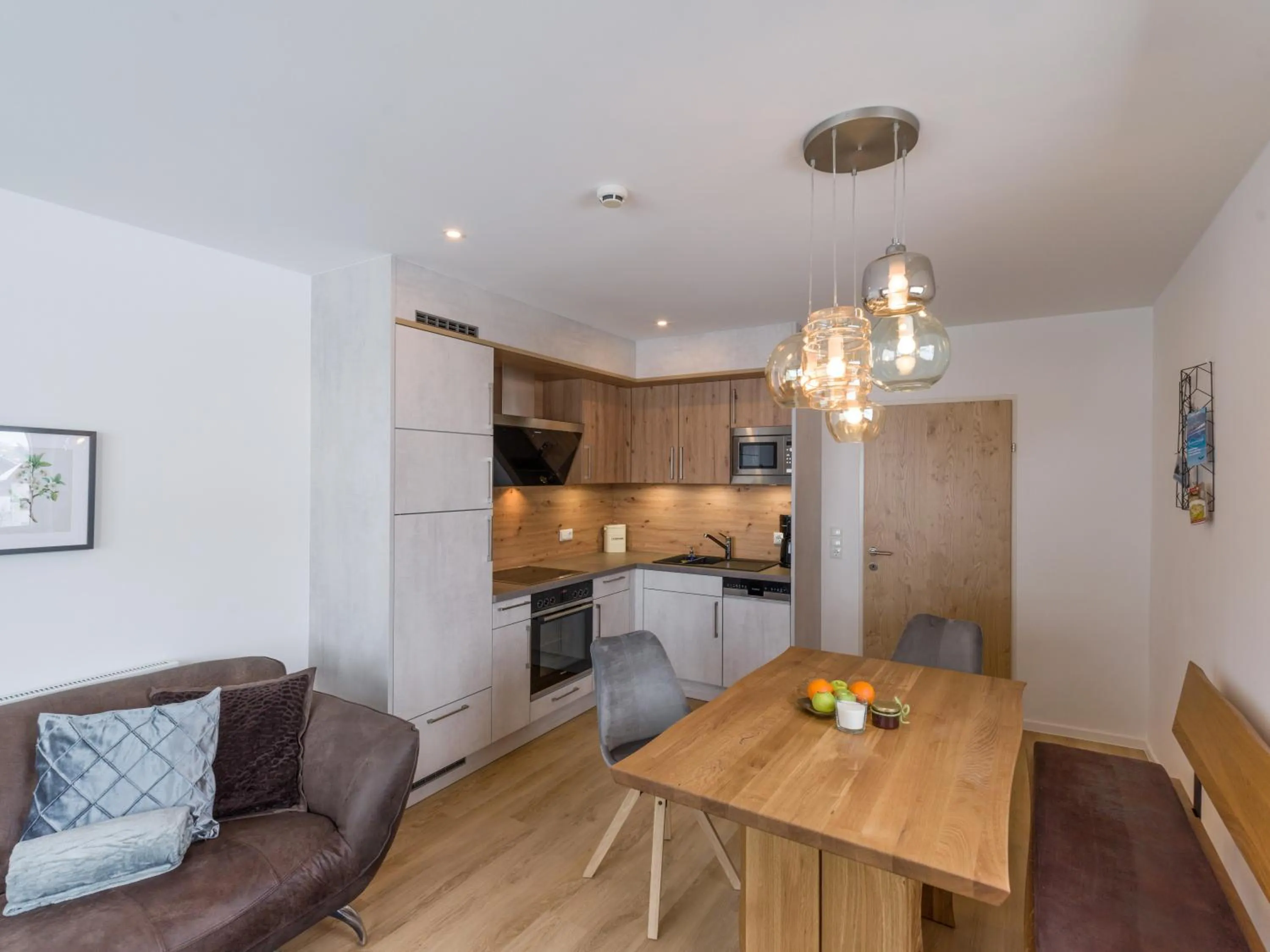 Kitchen or kitchenette in Aparthotel Brandauerhof