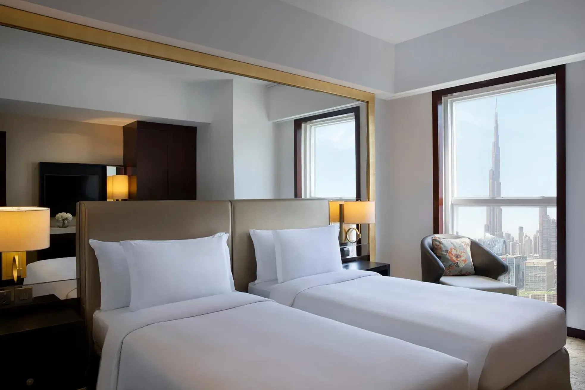 Two-Bedroom Apartment Suite with Burj Khalifa View in Dusit Thani Dubai Two-Bedroom Apartment Suite with Burj Khalifa View in Dusit Thani Dubai