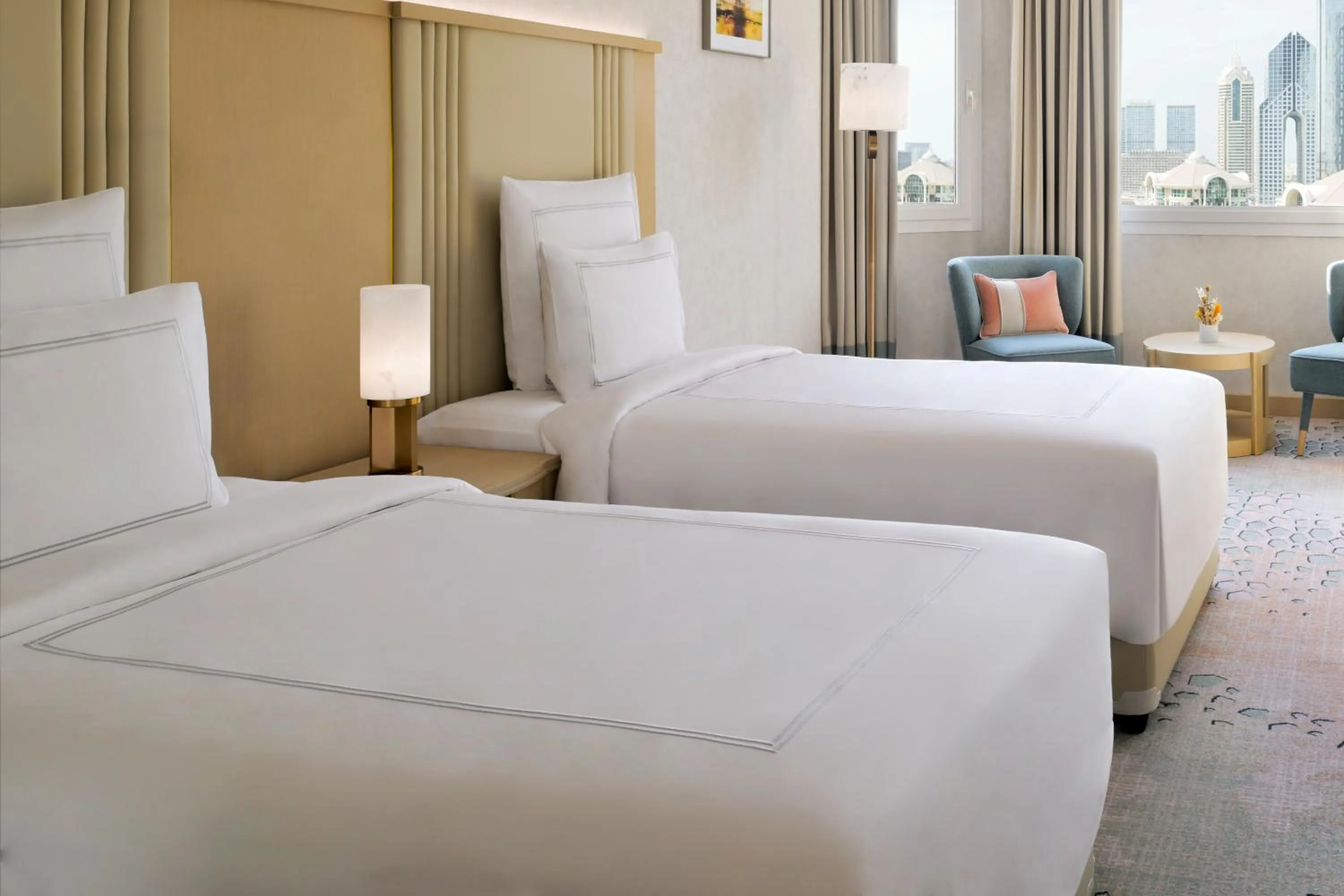 Bed in Swissôtel Al Murooj Dubai