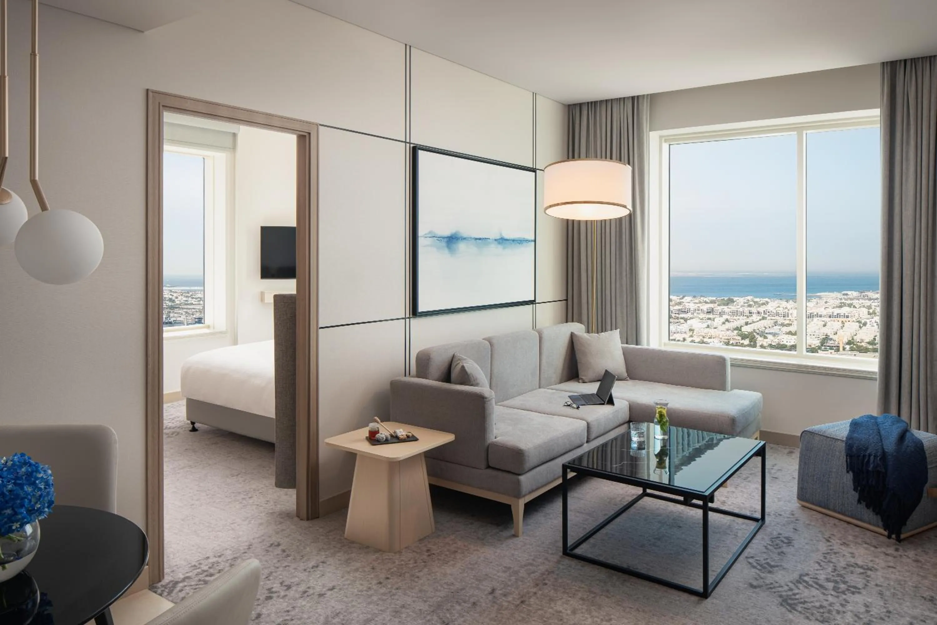 Living room, Bed in Towers Rotana - Dubai