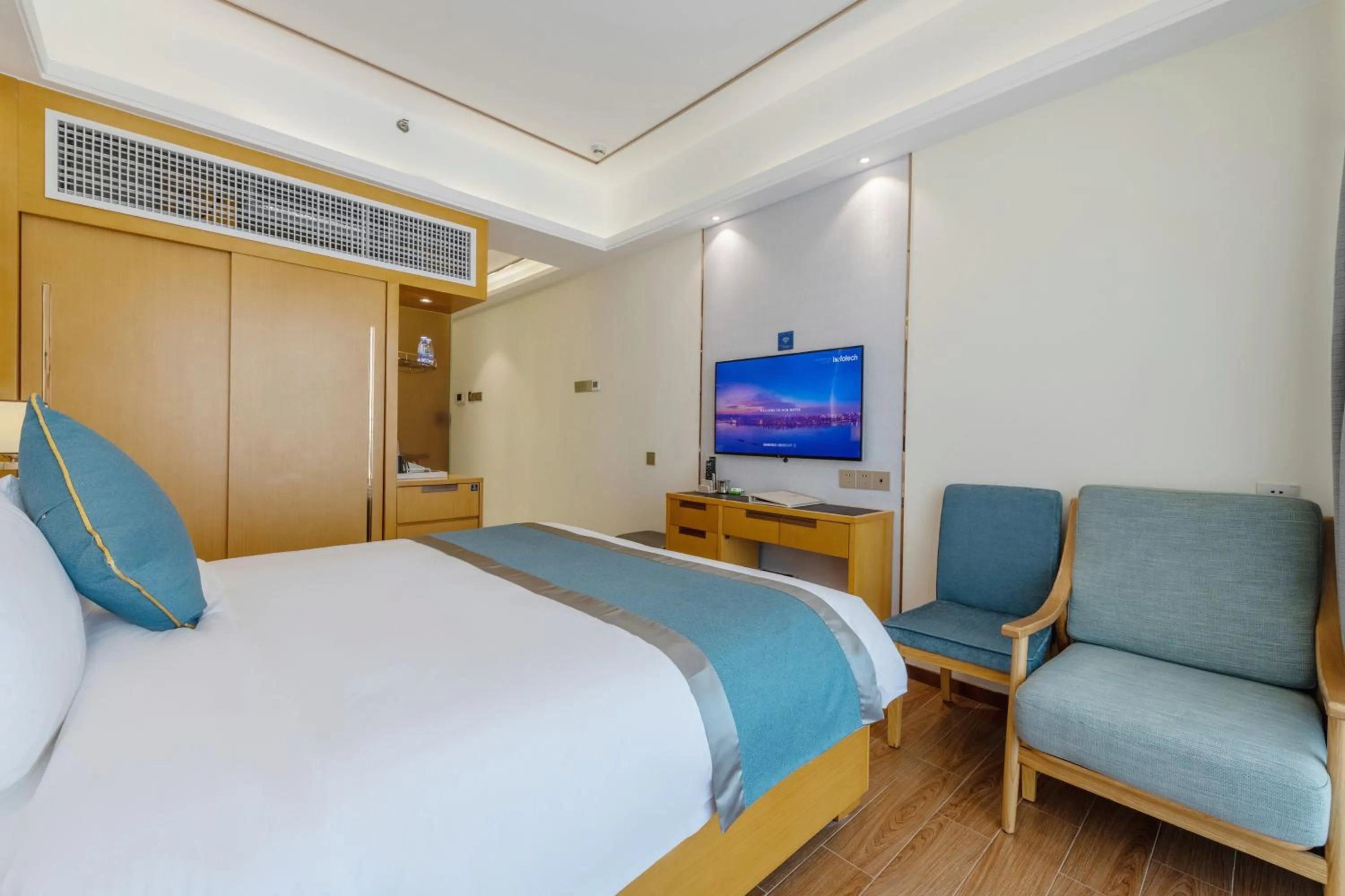 Bed in Dingshang Apartment Hotel