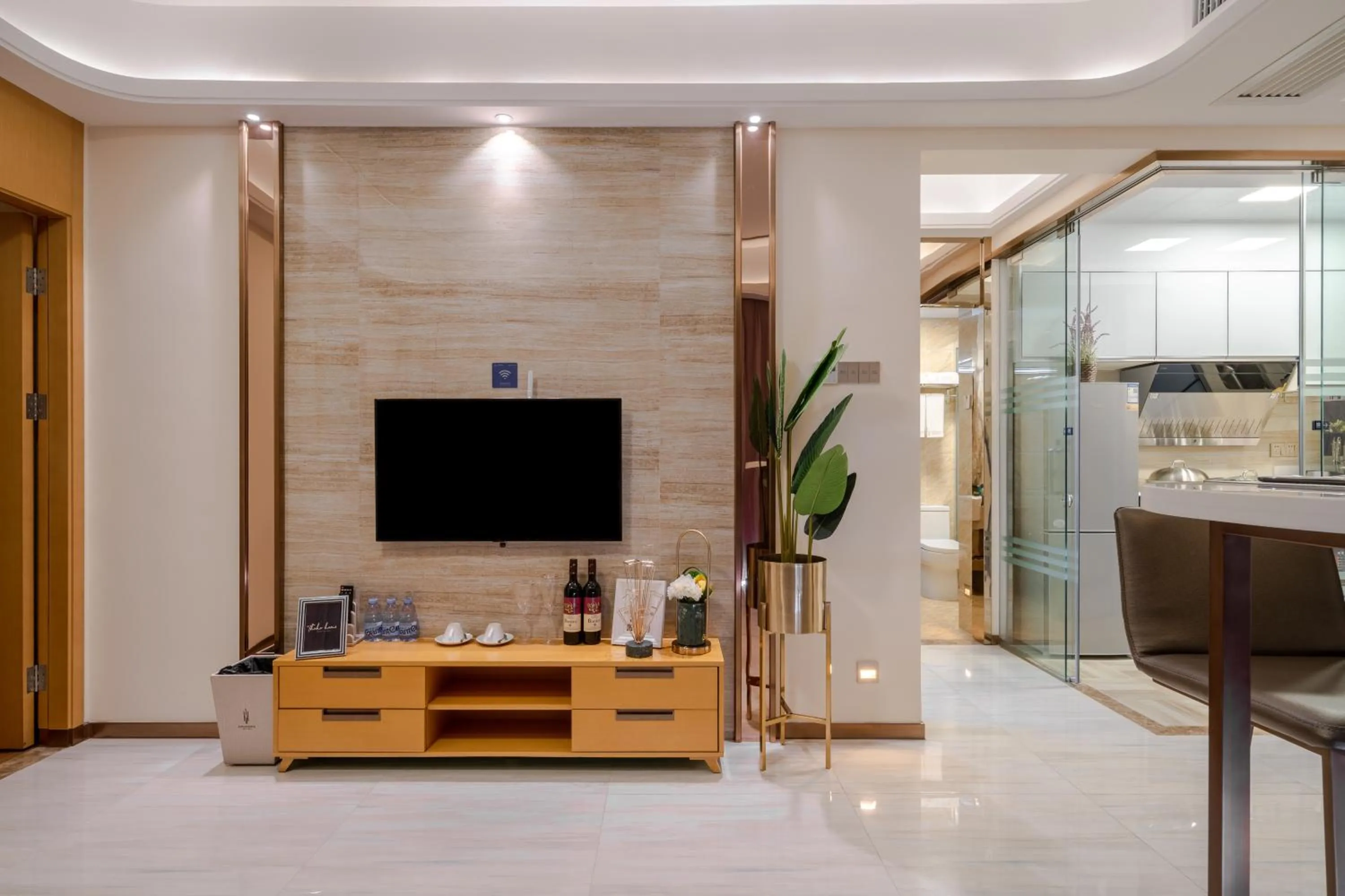 Living room in Dingshang Apartment Hotel