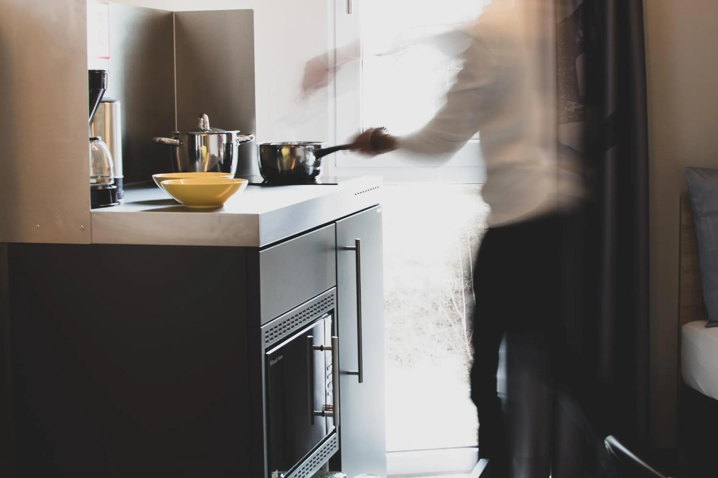 Kitchen or kitchenette in Das Schlafwerk Stuttgart-Nord -SELF-CHECK IN - keine Rezeption-LowBudget-cashless