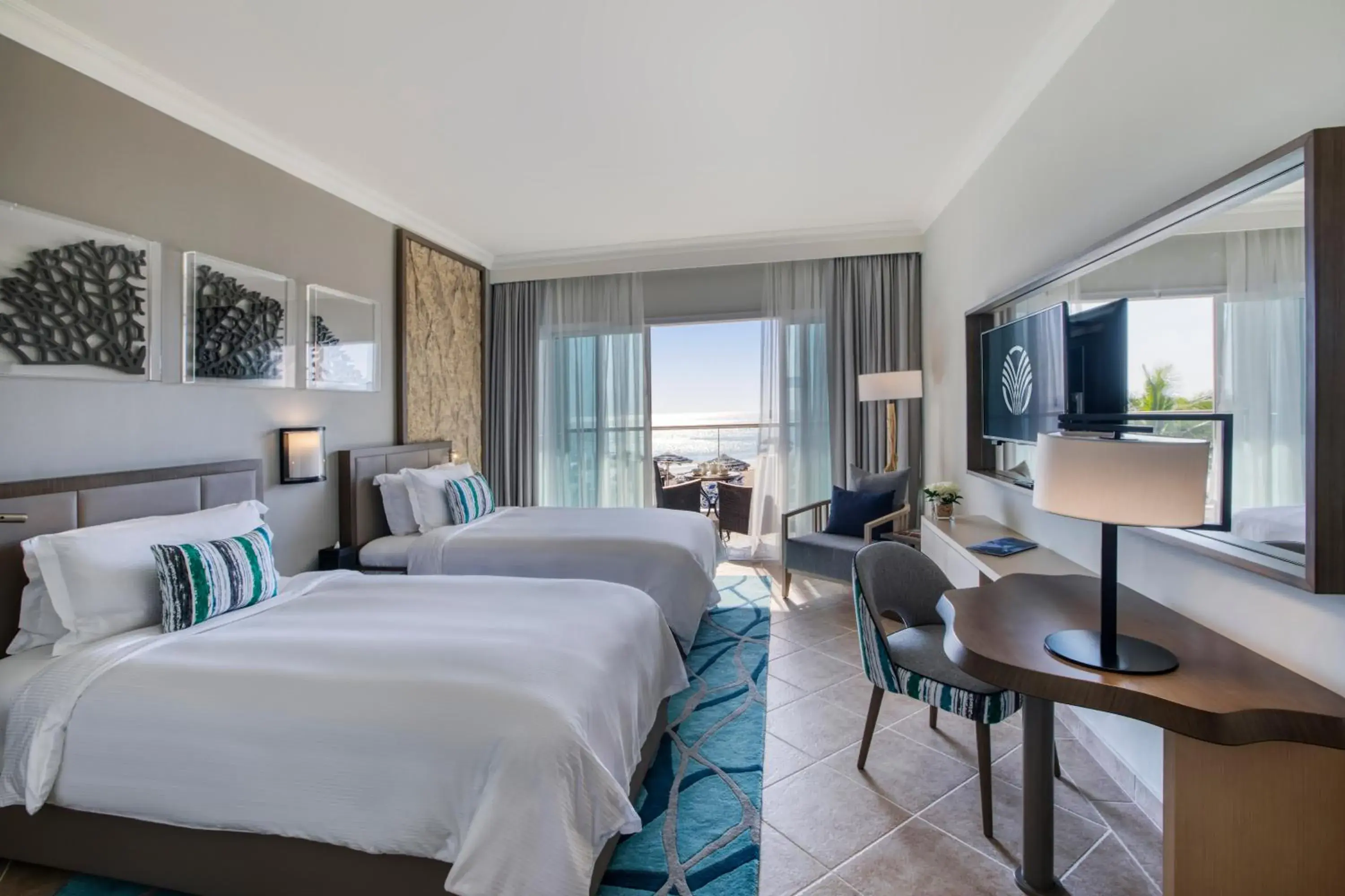 Ocean Front Room with Balcony - Twin Beds in Fujairah Rotana Resort & Spa - Al Aqah Beach Ocean Front Room with Balcony - Twin Beds in Fujairah Rotana Resort & Spa - Al Aqah Beach