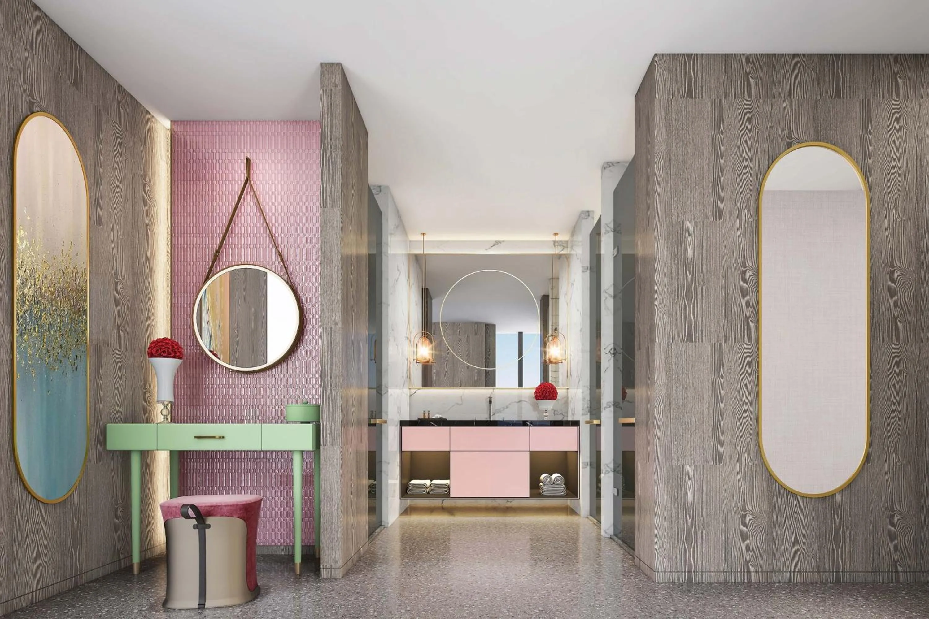 Bathroom, Bed in Sheraton Kunming