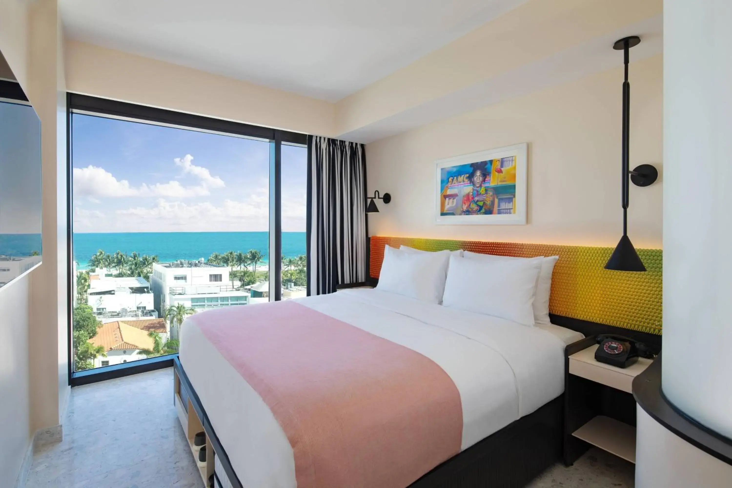 Guest Room with King Bed Ocean view in Moxy Miami South Beach Guest Room with King Bed Ocean view in Moxy Miami South Beach