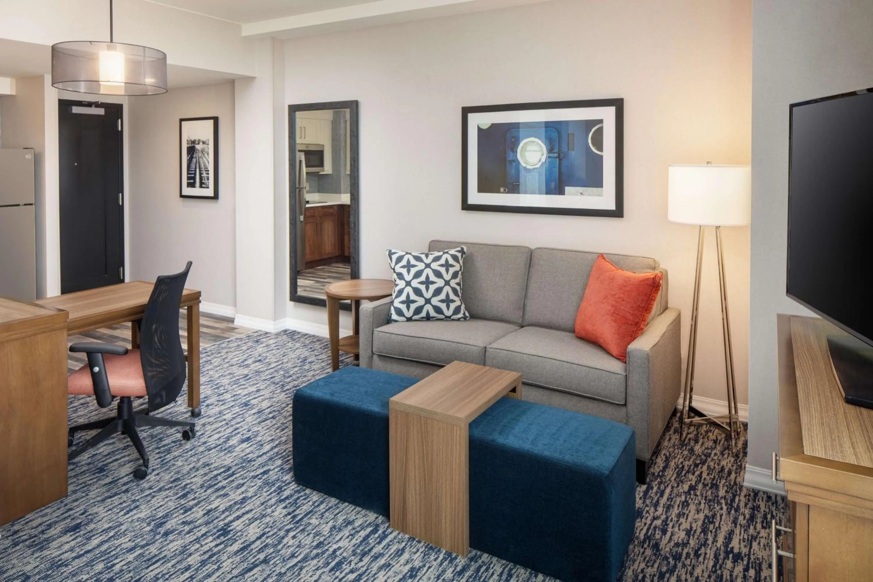 Living room in Homewood Suites by Hilton Boston Seaport District