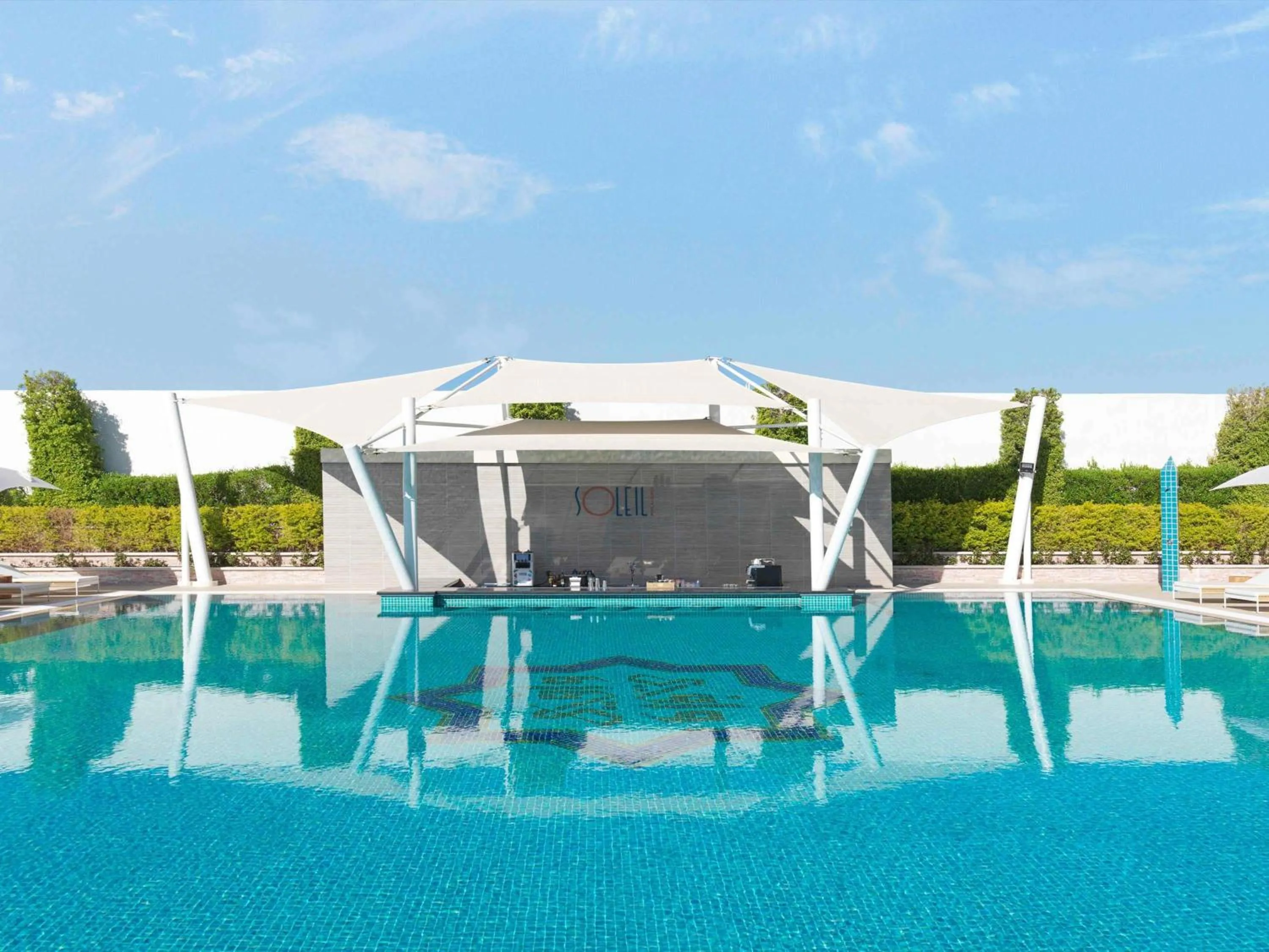 Pool view in Sofitel Dubai The Obelisk