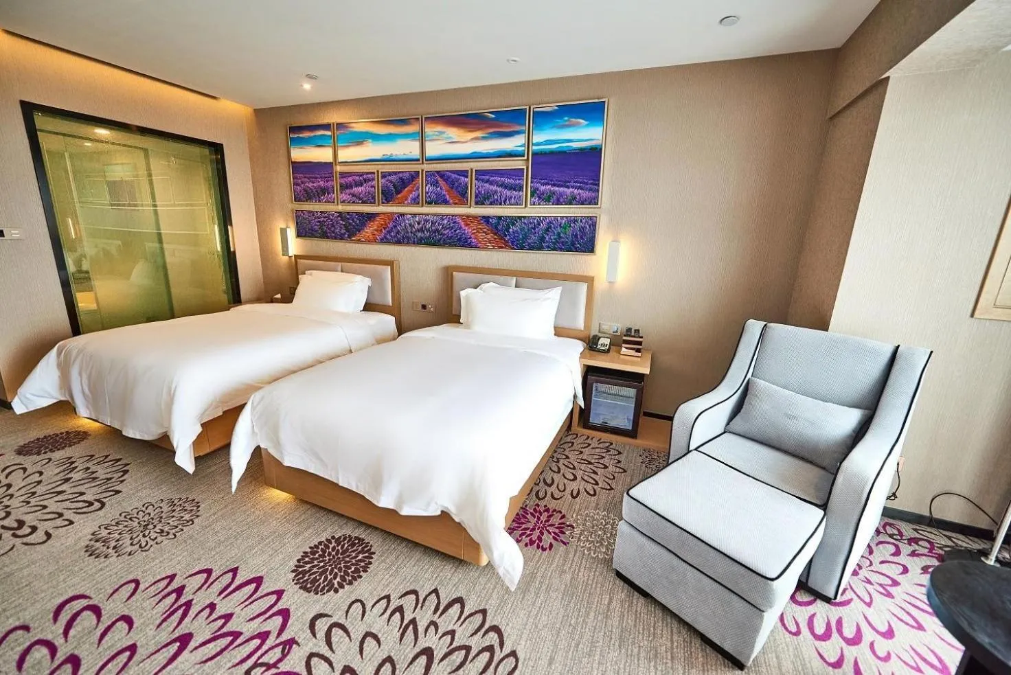 Bed in Lavande Hotel Haining Leather City Yintai Branch