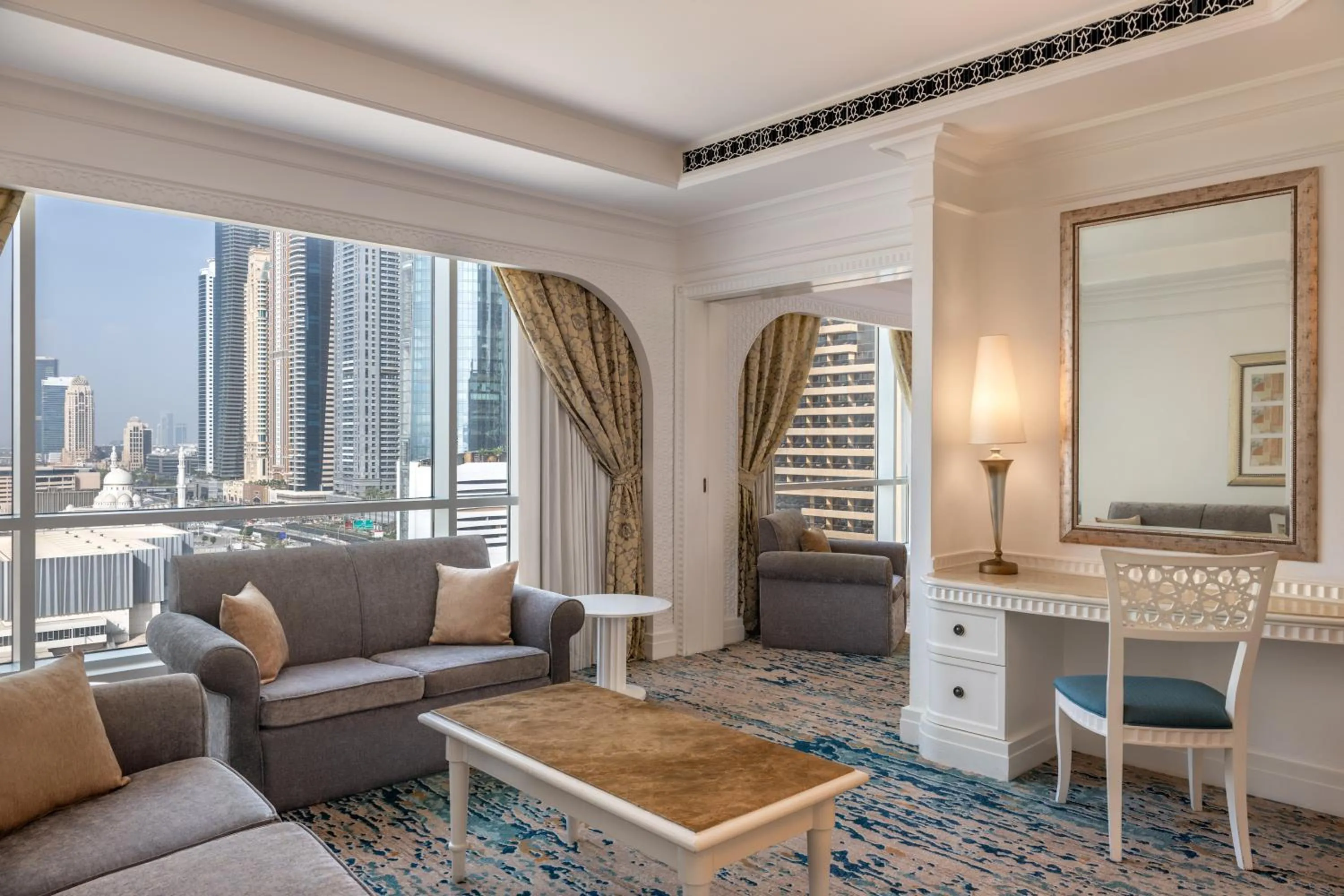 Living room in Al Habtoor Grand Resort, Autograph Collection