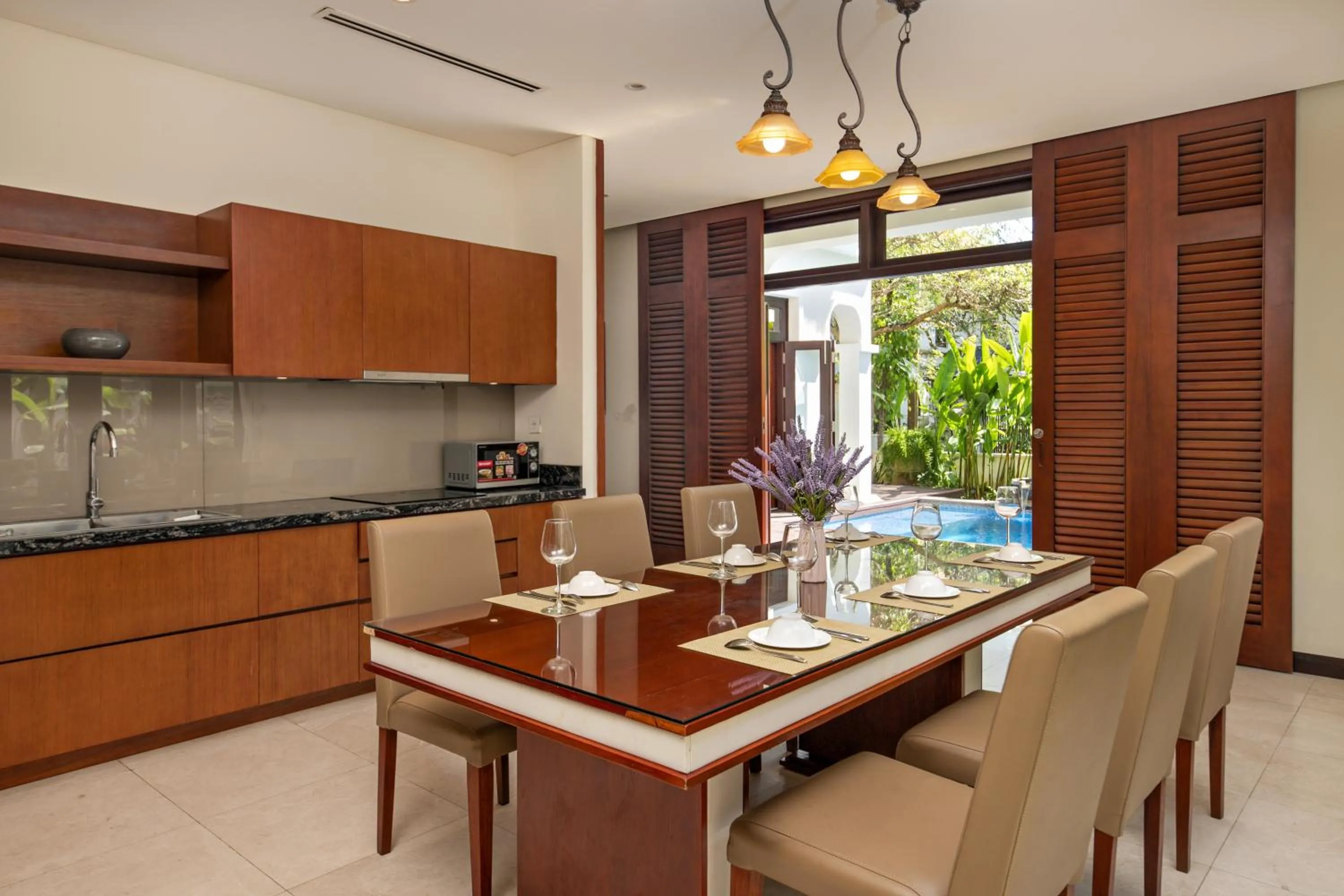 Kitchen or kitchenette in Abogo Resort Villas Luxury Da Nang