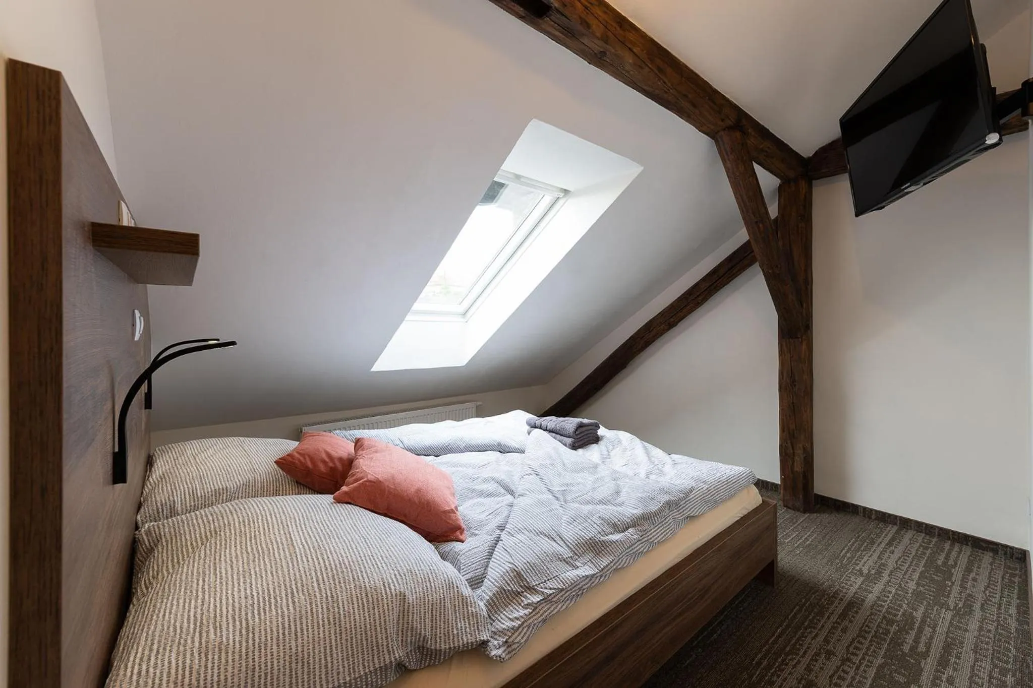 Bed in Apartsee Wellness Plzeň