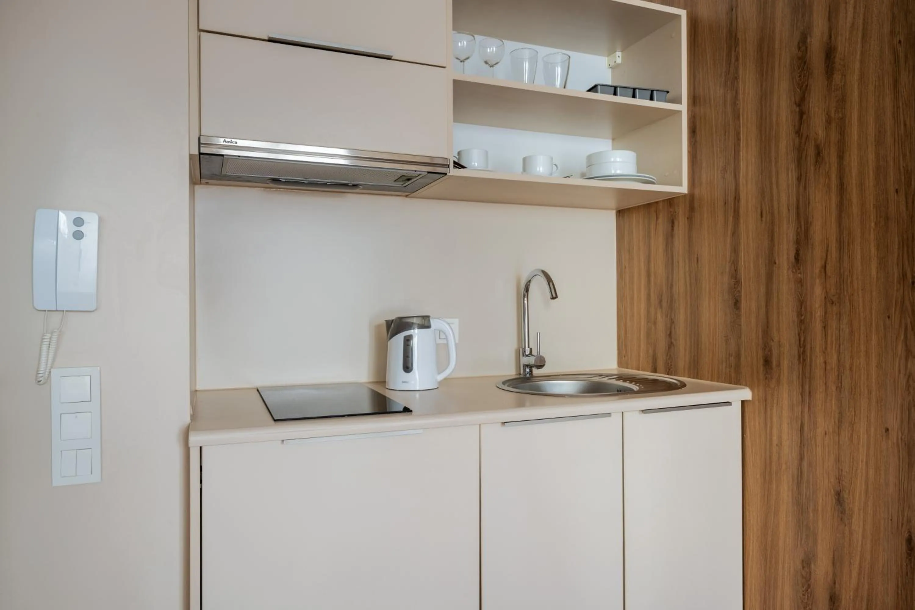 Kitchen or kitchenette in Aparthotel City Break Wolska