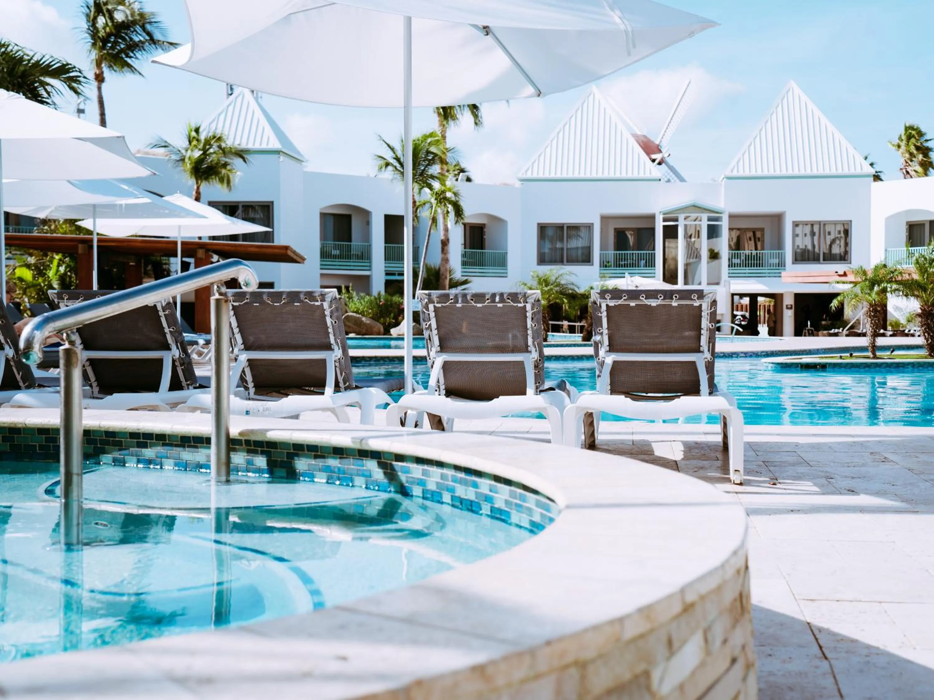 Pool view in The Mill Resort and Suites