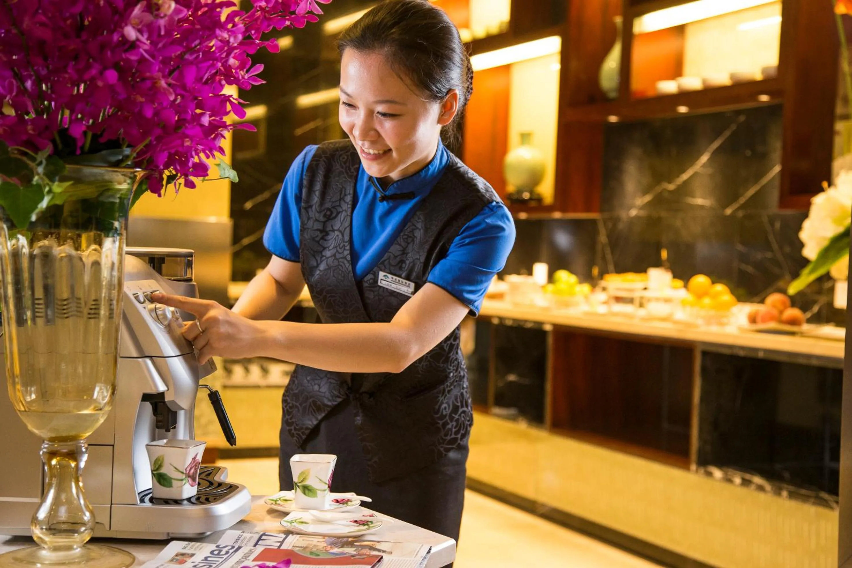 Staff in Huachen International Hotel