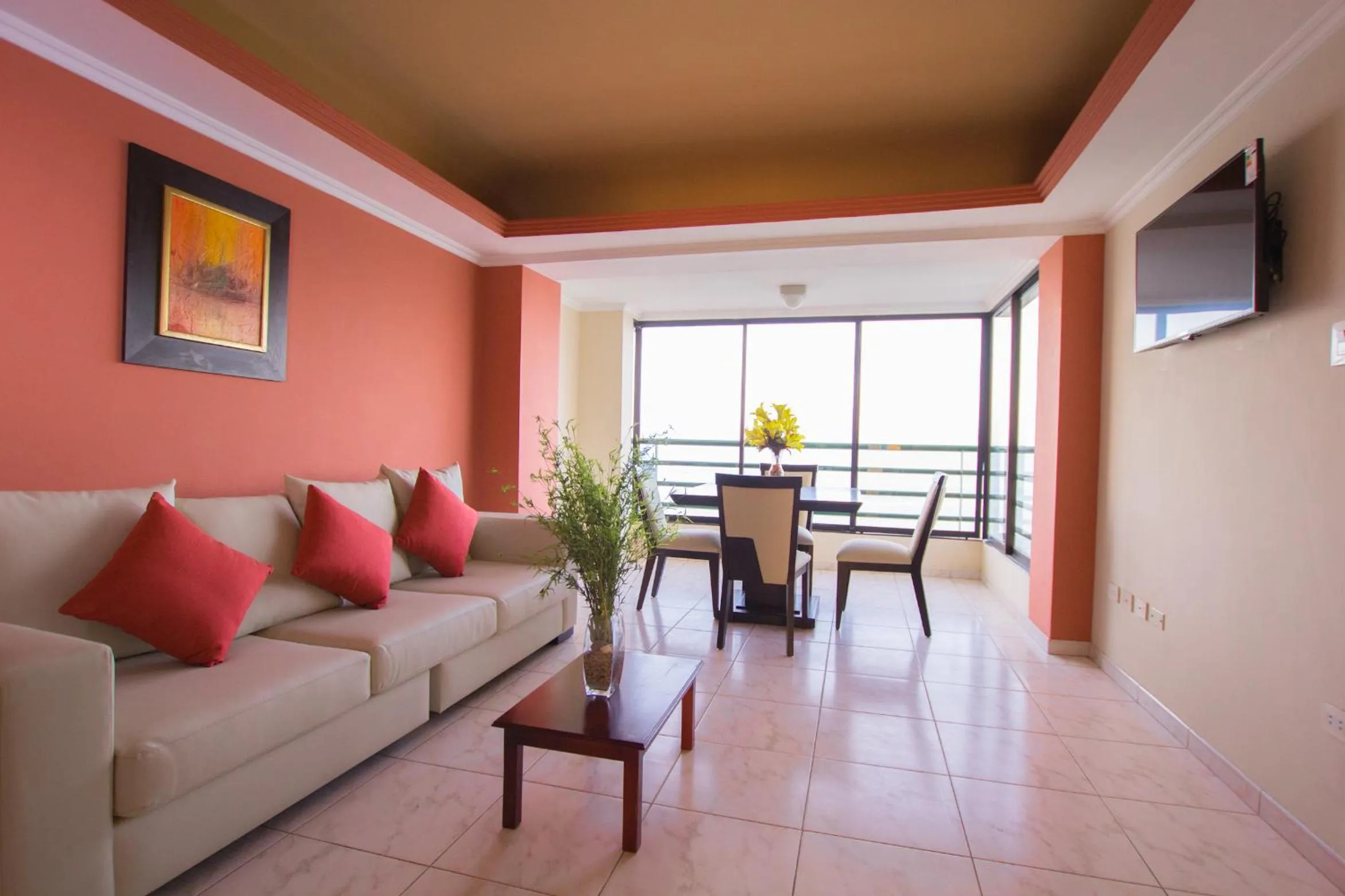 Seating area in Blue Bay Hotel