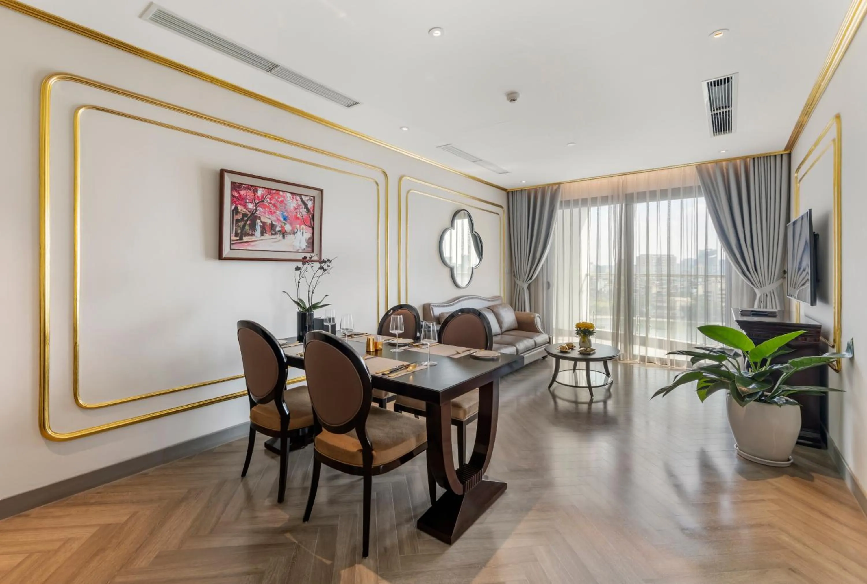 Living room in Dolce by Wyndham Hanoi Golden Lake