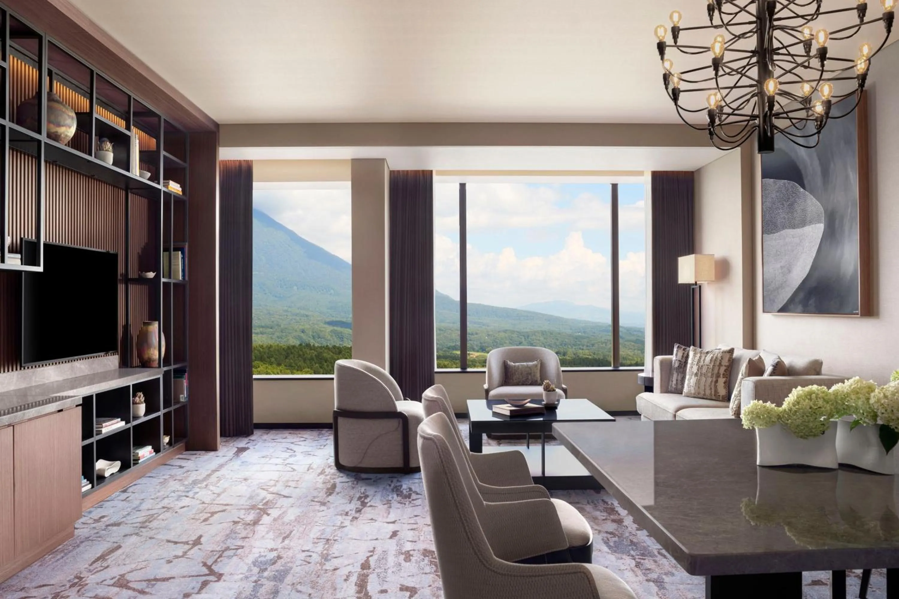 Living room in Higashiyama Niseko Village, a Ritz-Carlton Reserve