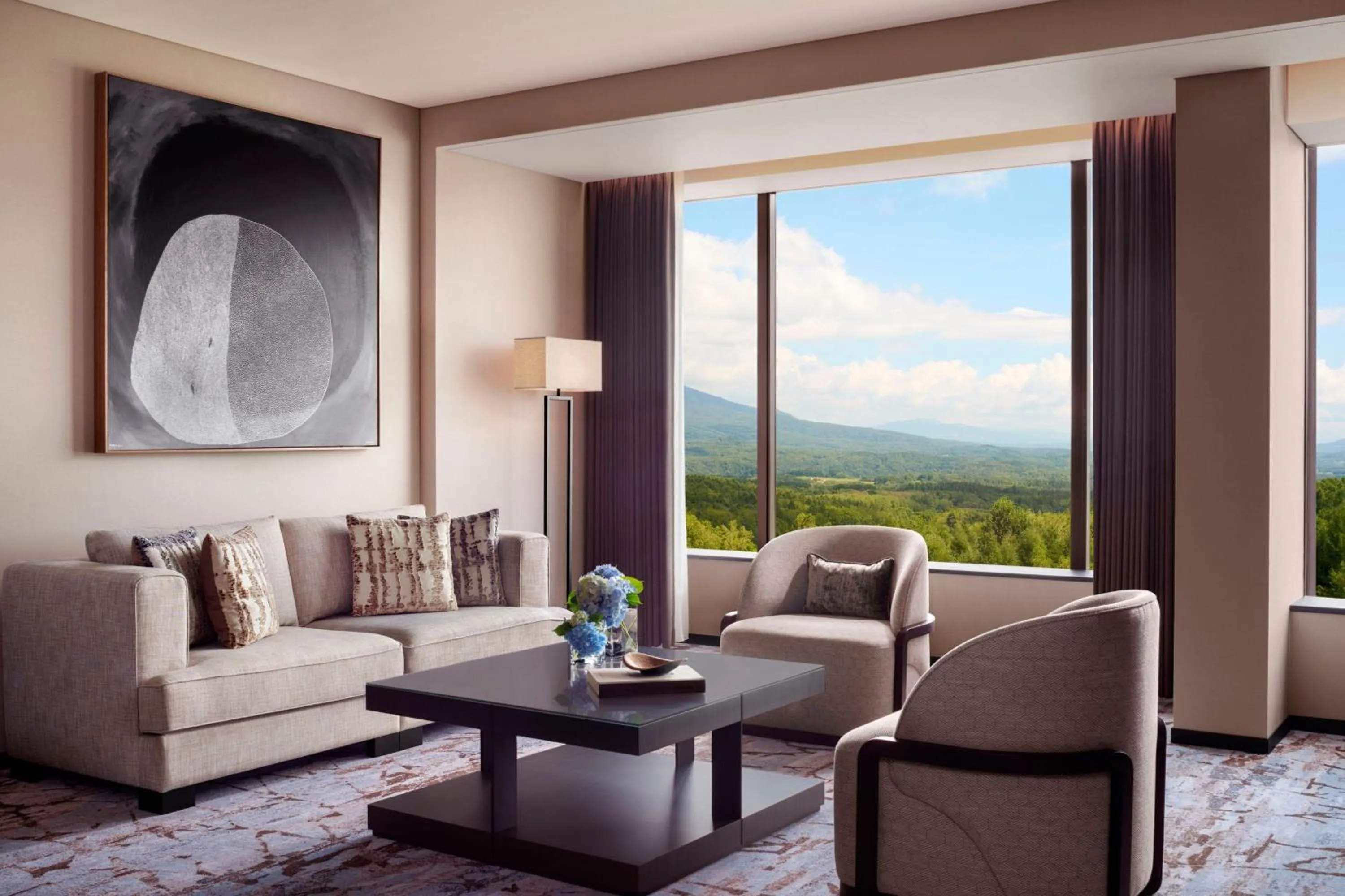 Living room in Higashiyama Niseko Village, a Ritz-Carlton Reserve