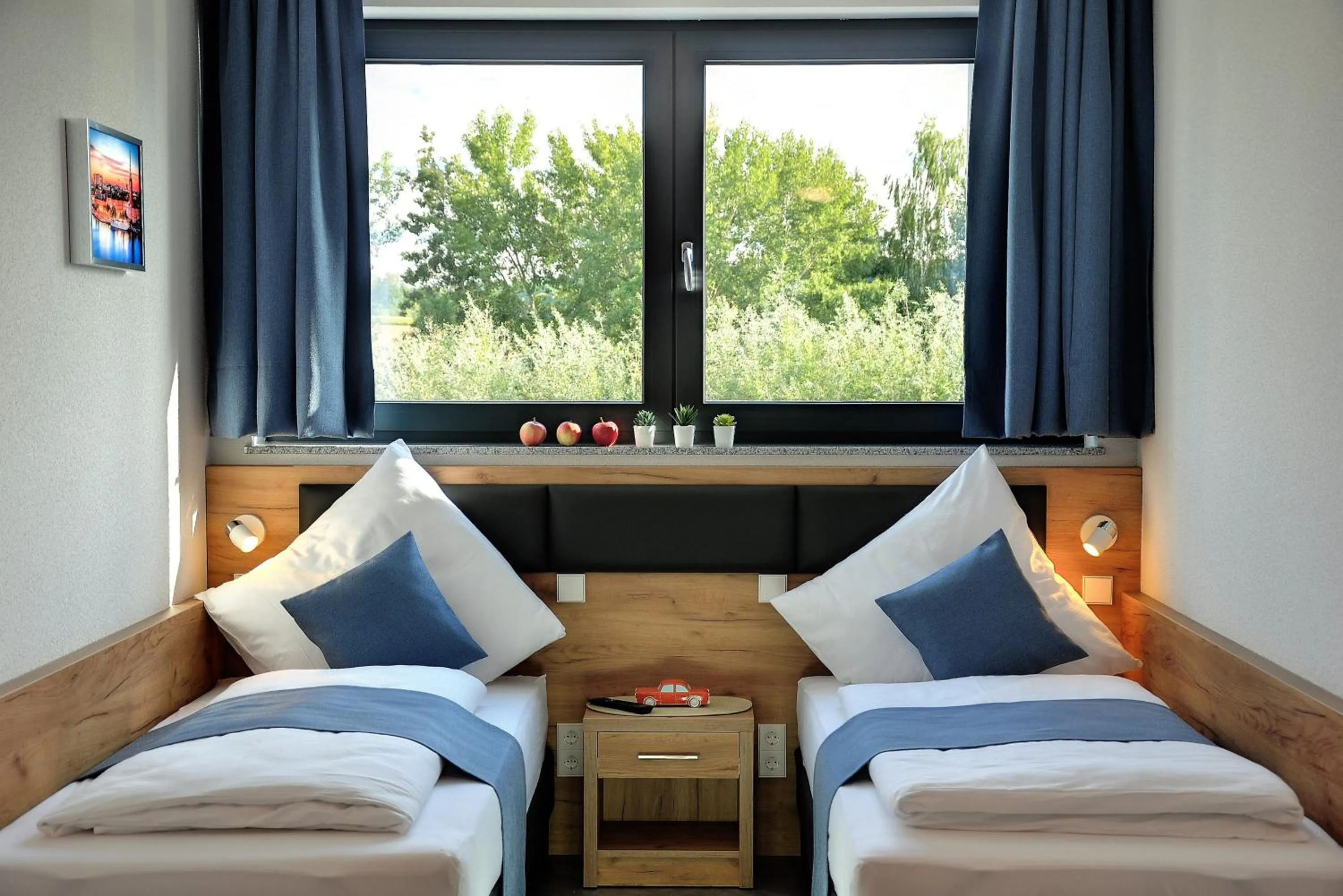 Bed in Motel am Fürfelder Schloss