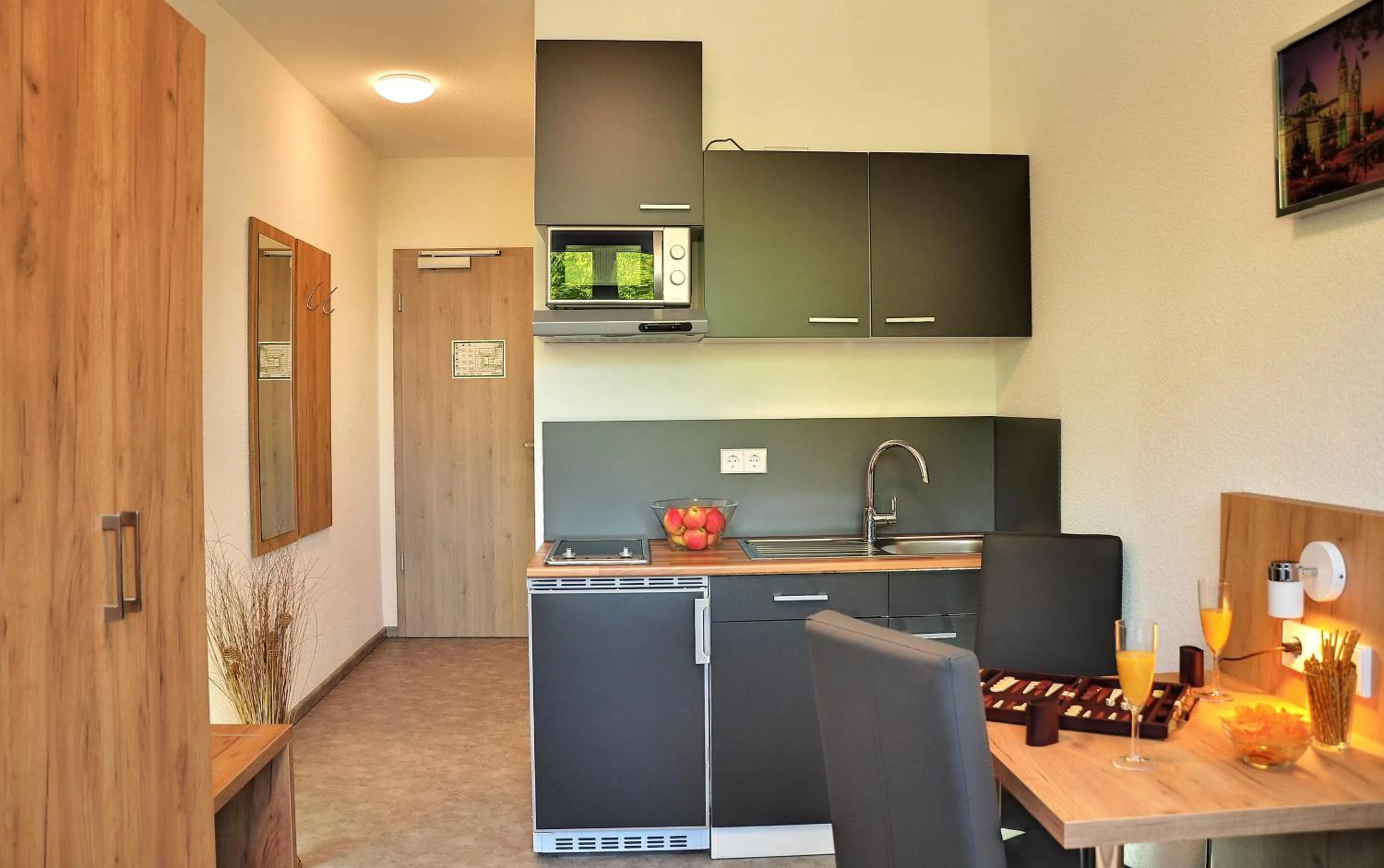 Kitchen or kitchenette in Motel am Fürfelder Schloss