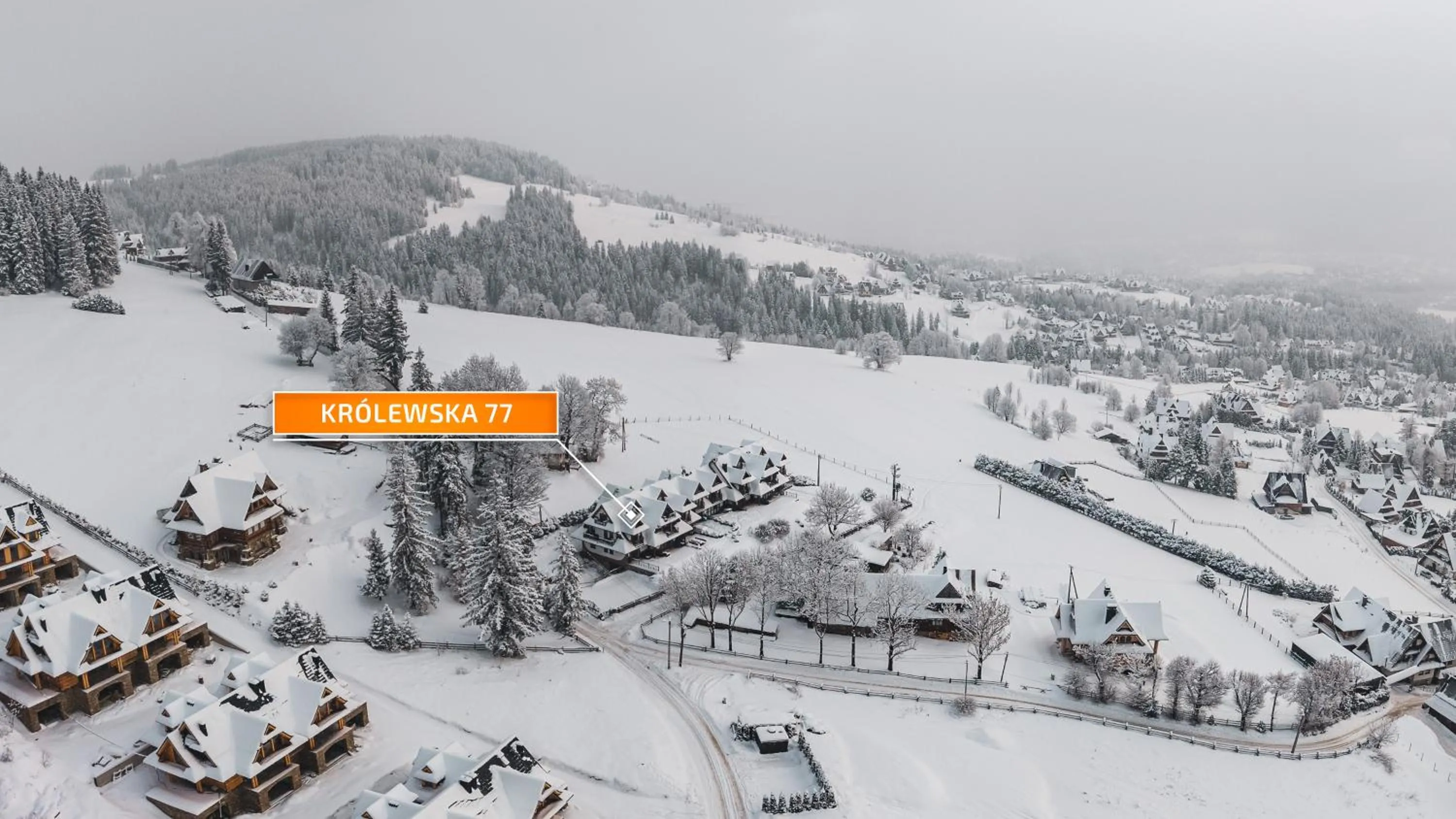 Bird's eye view in Kościelisko - Królewska, Sun & Snow