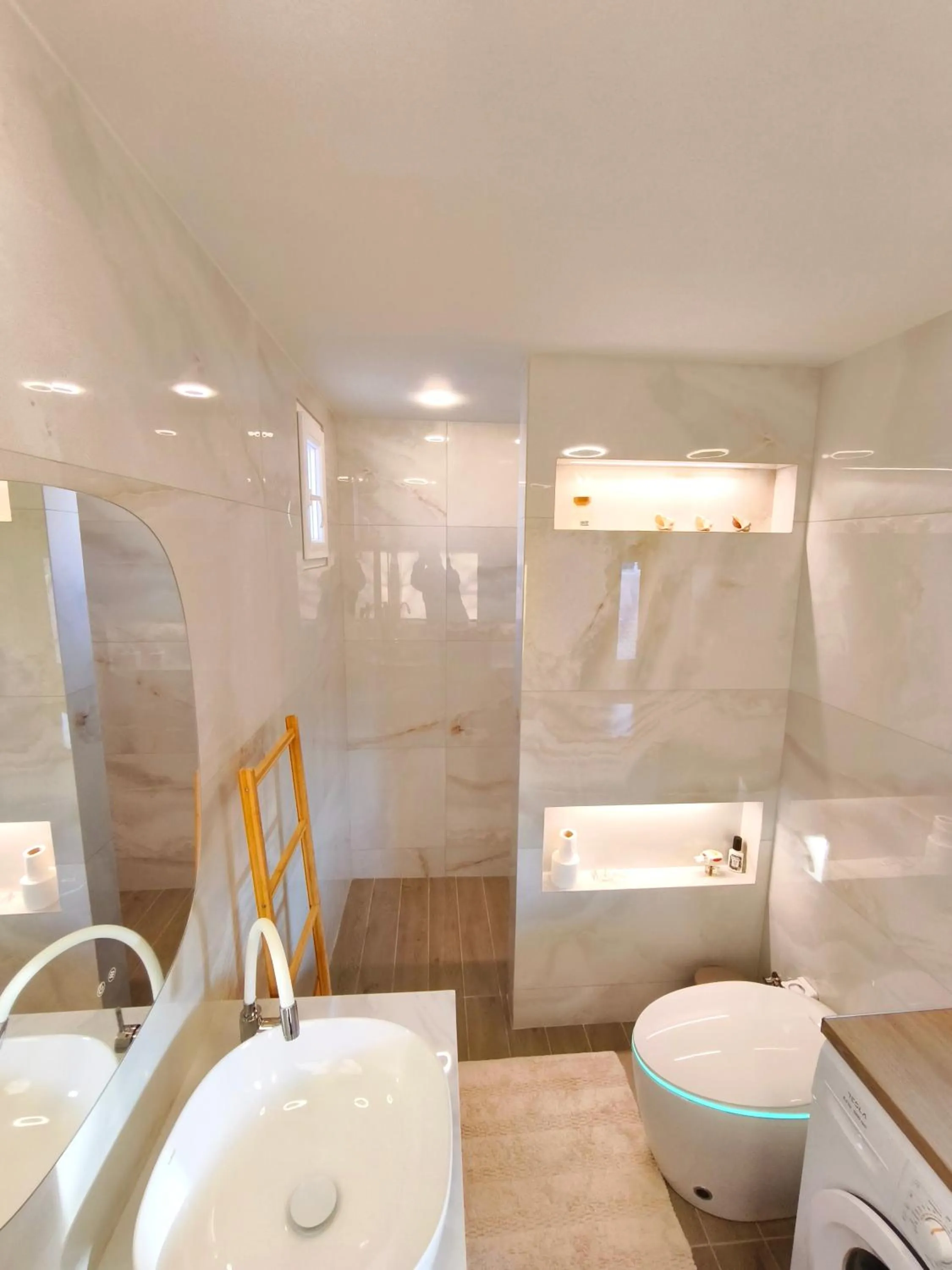 Bathroom in Modular Bungalows With Heated Pool Artemis Greece