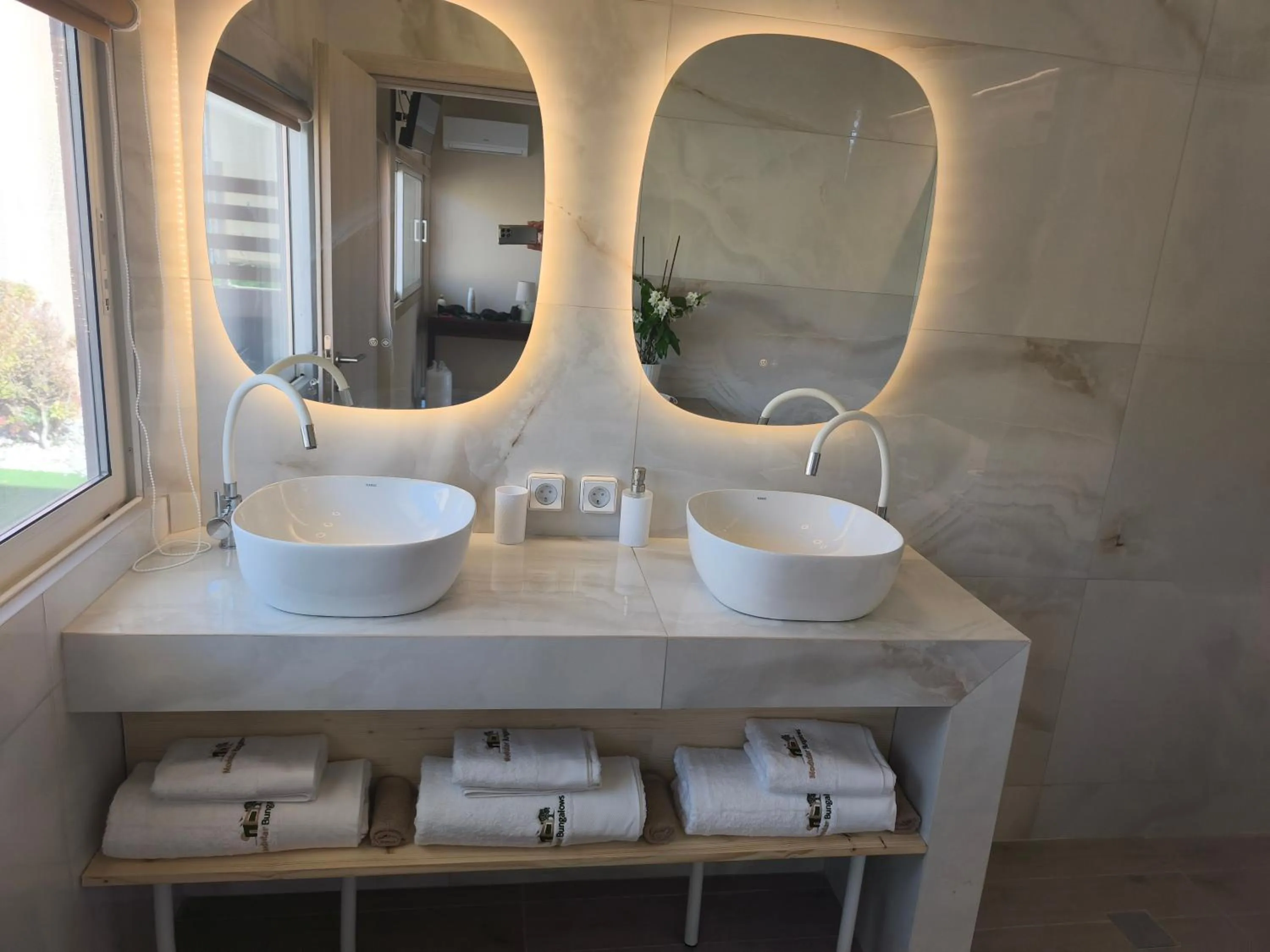 Bathroom in Modular Bungalows With Heated Pool Artemis Greece