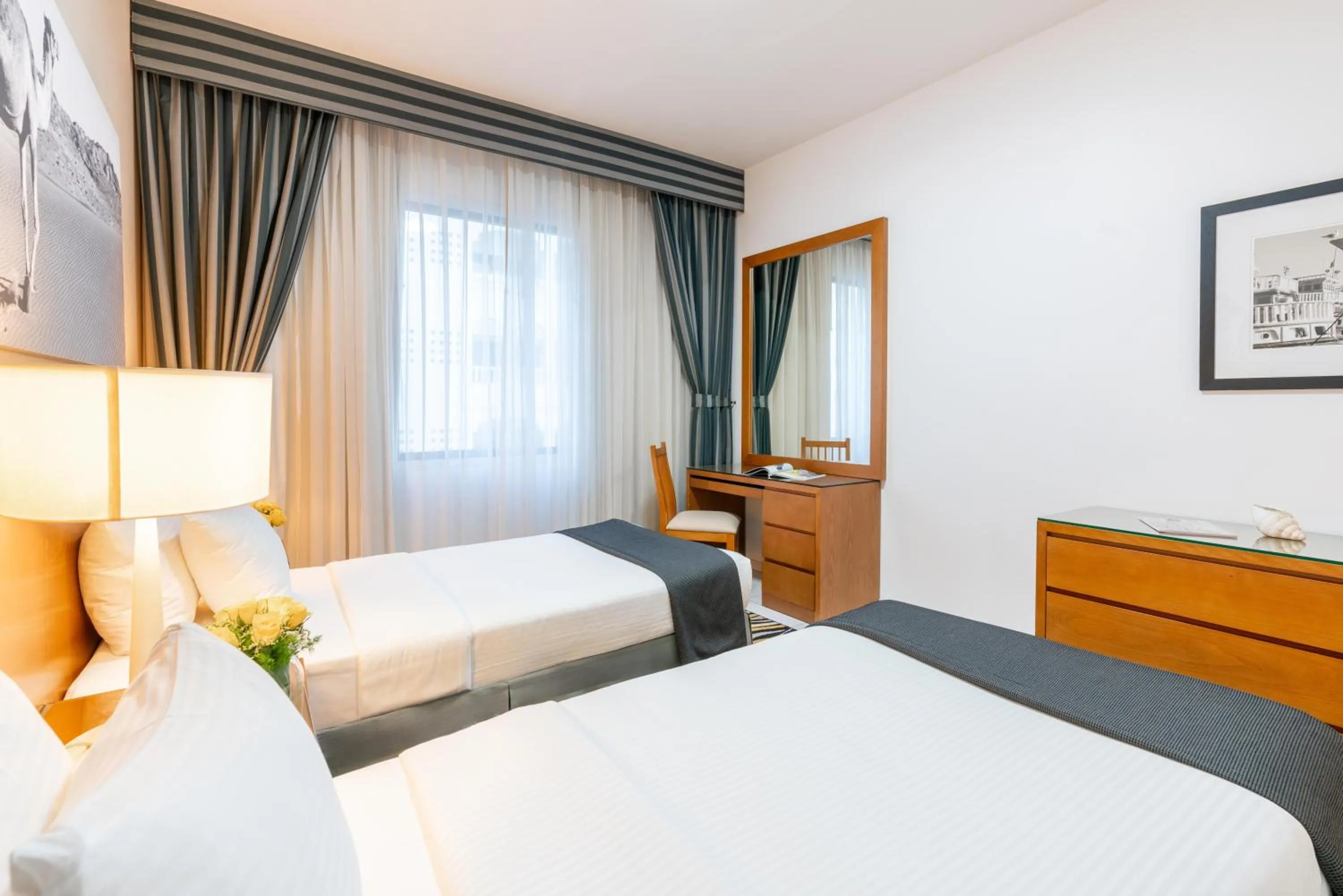 Bed in Golden Sands Hotel Apartments