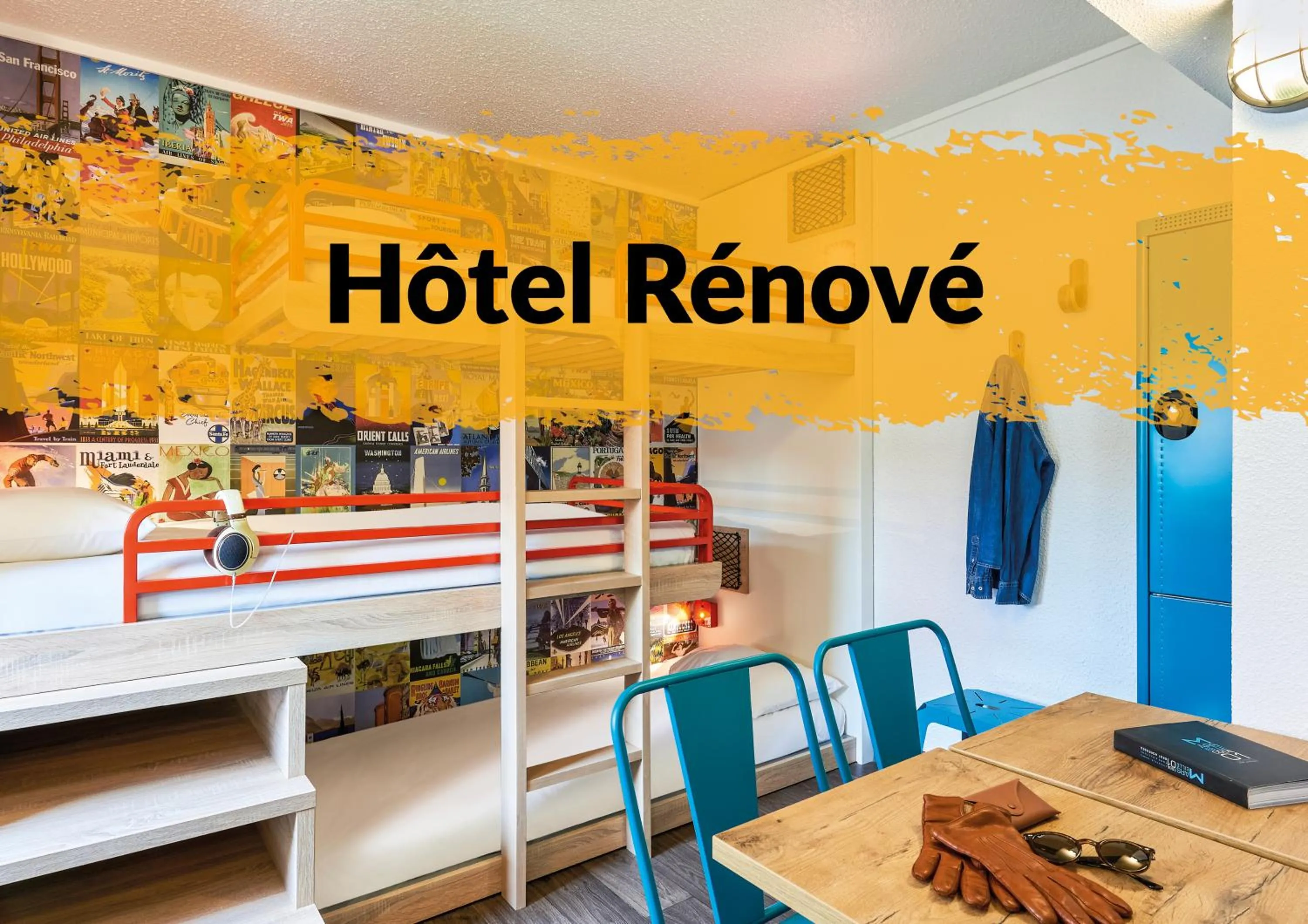 bunk bed in hotelF1 Villeneuve Loubet