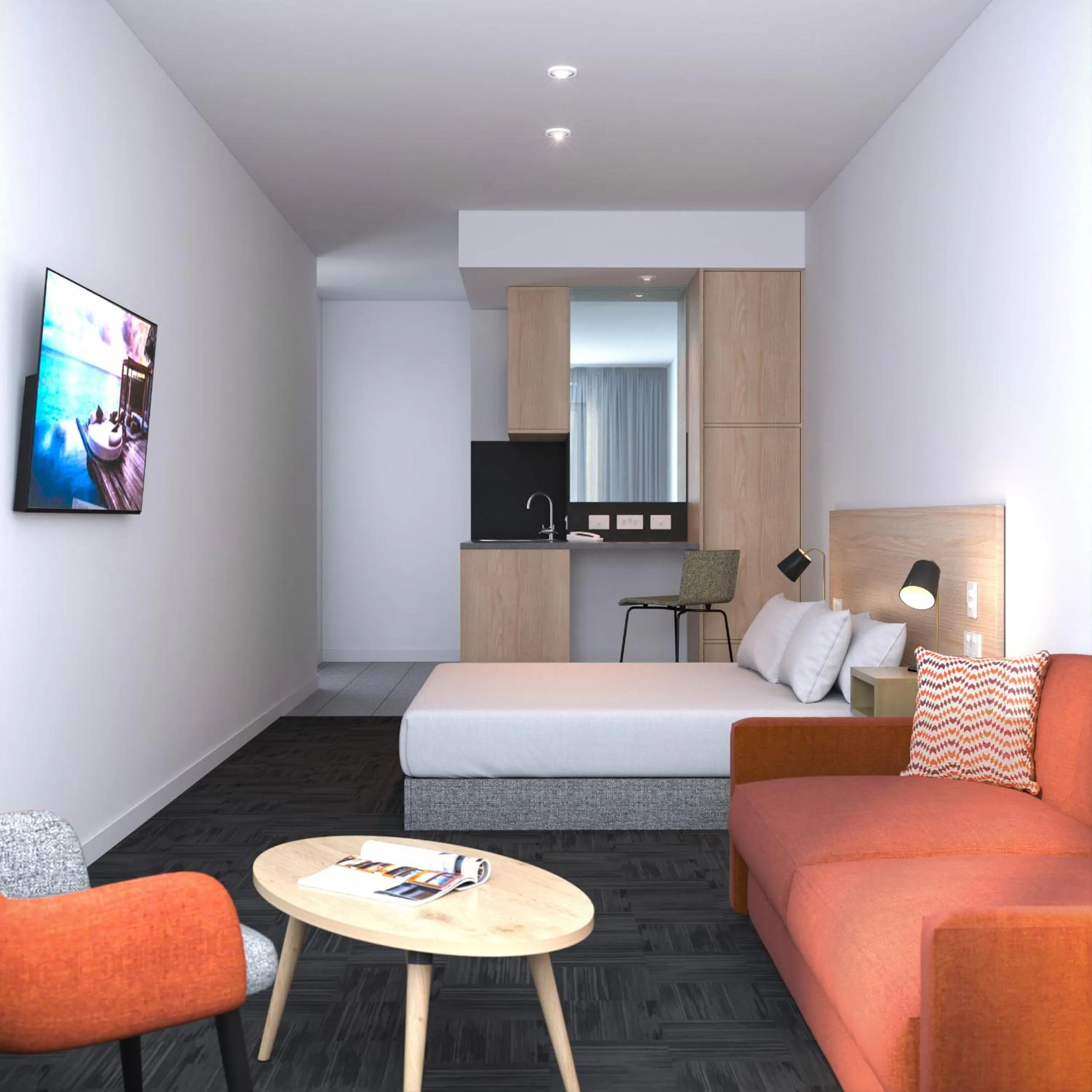 Living room, Bed in Toms Court Hotel