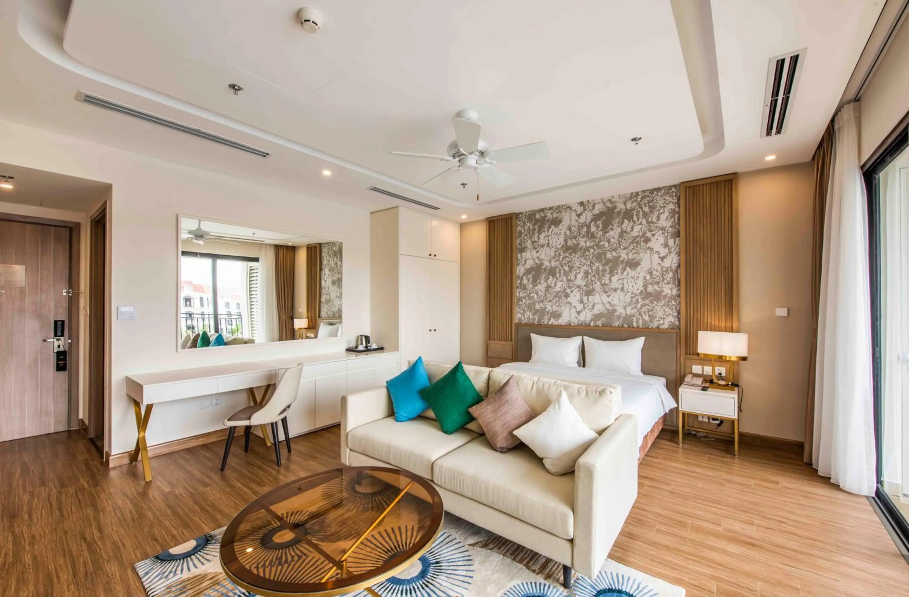 Seating area, Bed in Vinholidays Fiesta Phu Quoc