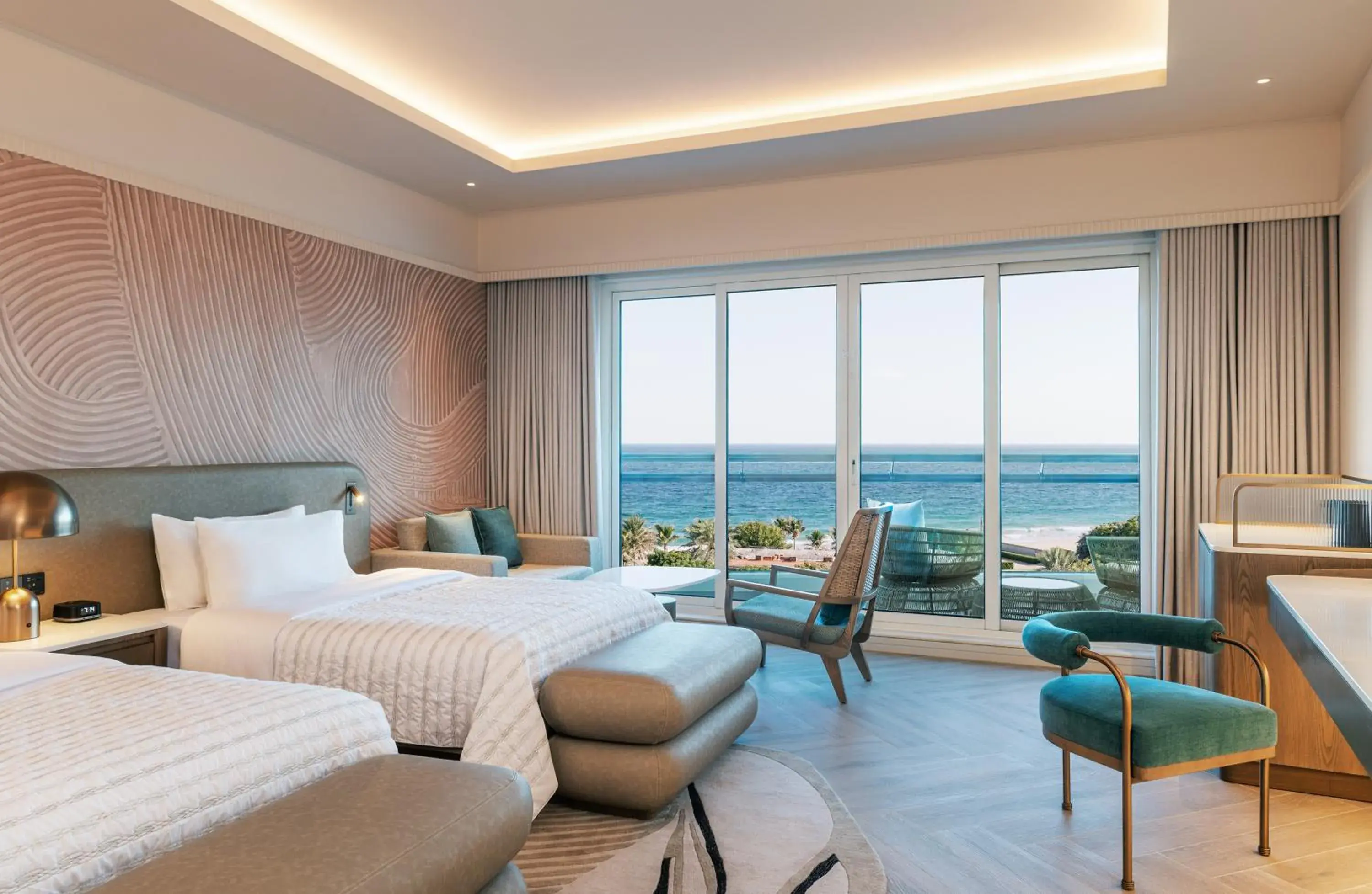 Renovated Superior Twin Room, Sea View and Balcony in Le Meridien Al Aqah Beach Resort Renovated Superior Twin Room, Sea View and Balcony in Le Meridien Al Aqah Beach Resort