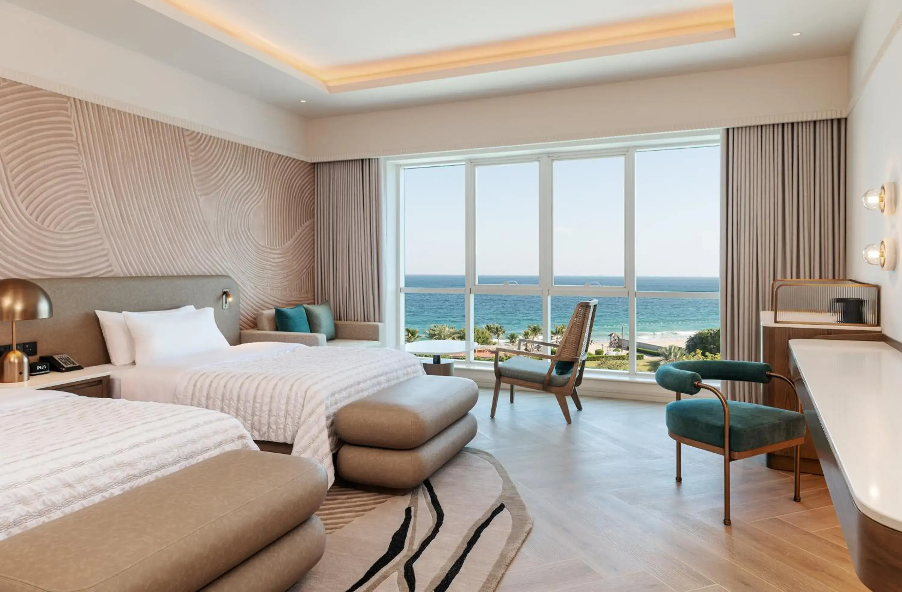 Renovated Deluxe Twin Guest Room, Sea View in Le Meridien Al Aqah Beach Resort Renovated Deluxe Twin Guest Room, Sea View in Le Meridien Al Aqah Beach Resort