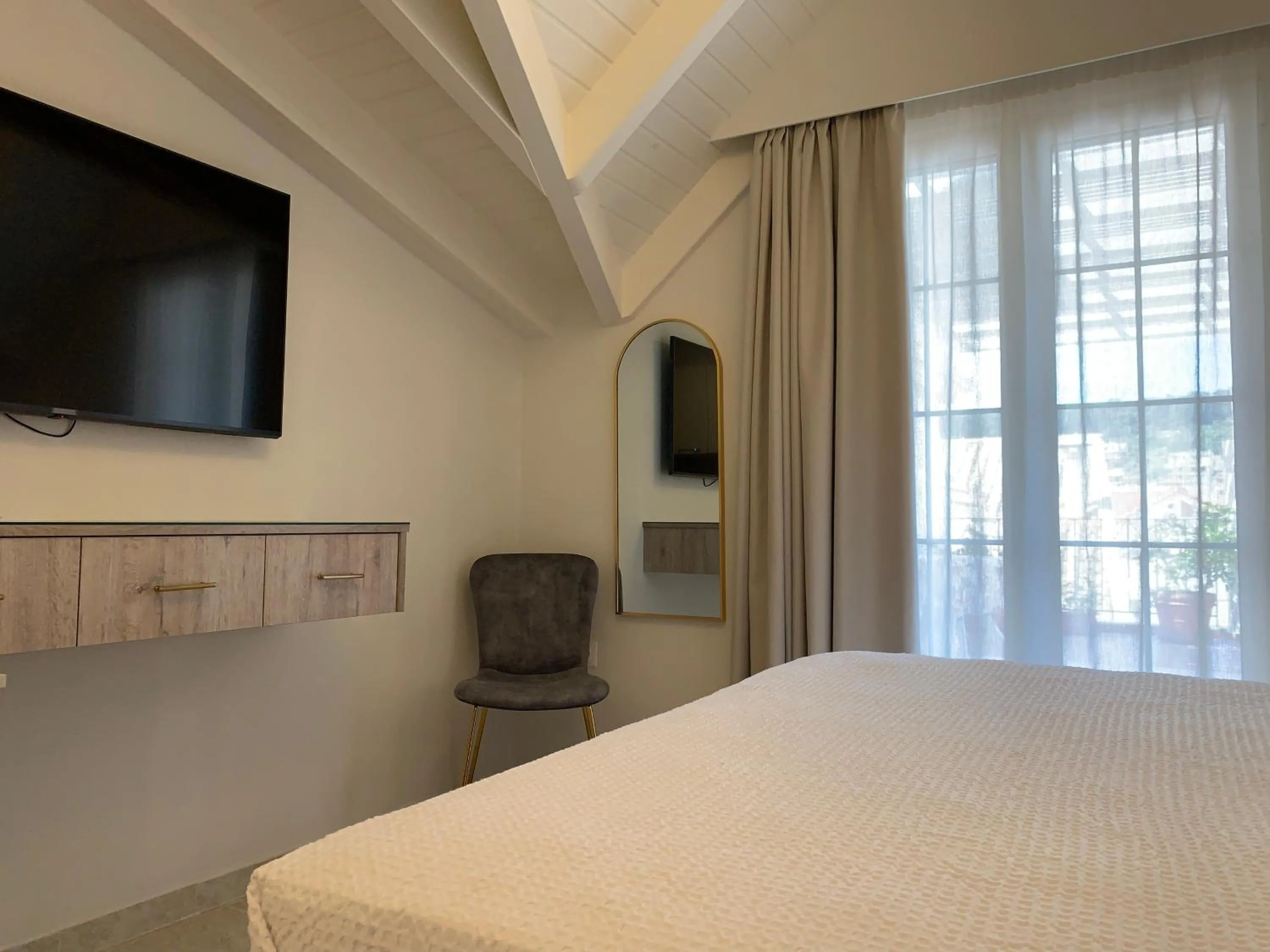 View (from property/room), Bed in Rouchotas Apartments