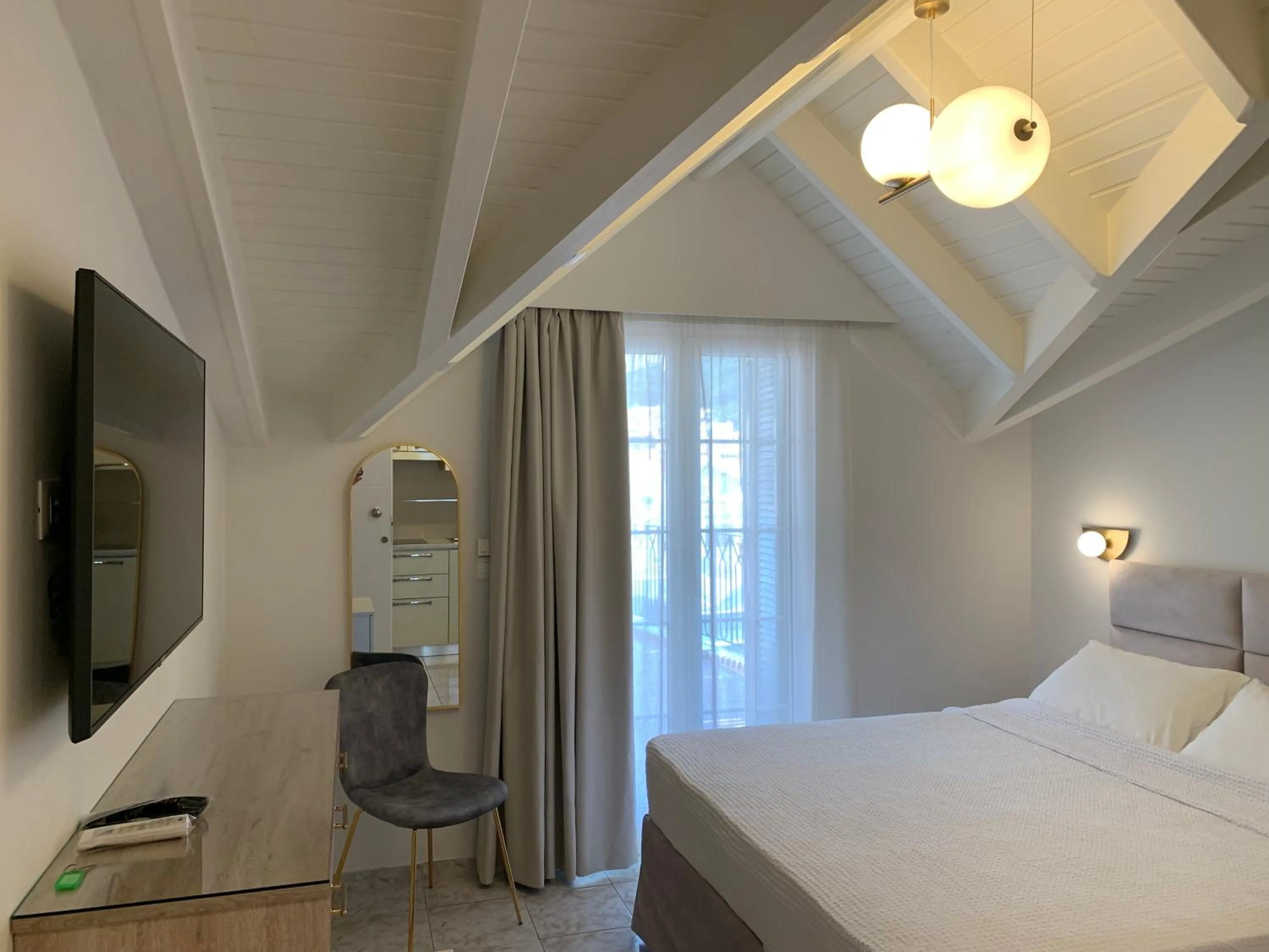 View (from property/room), Bed in Rouchotas Apartments