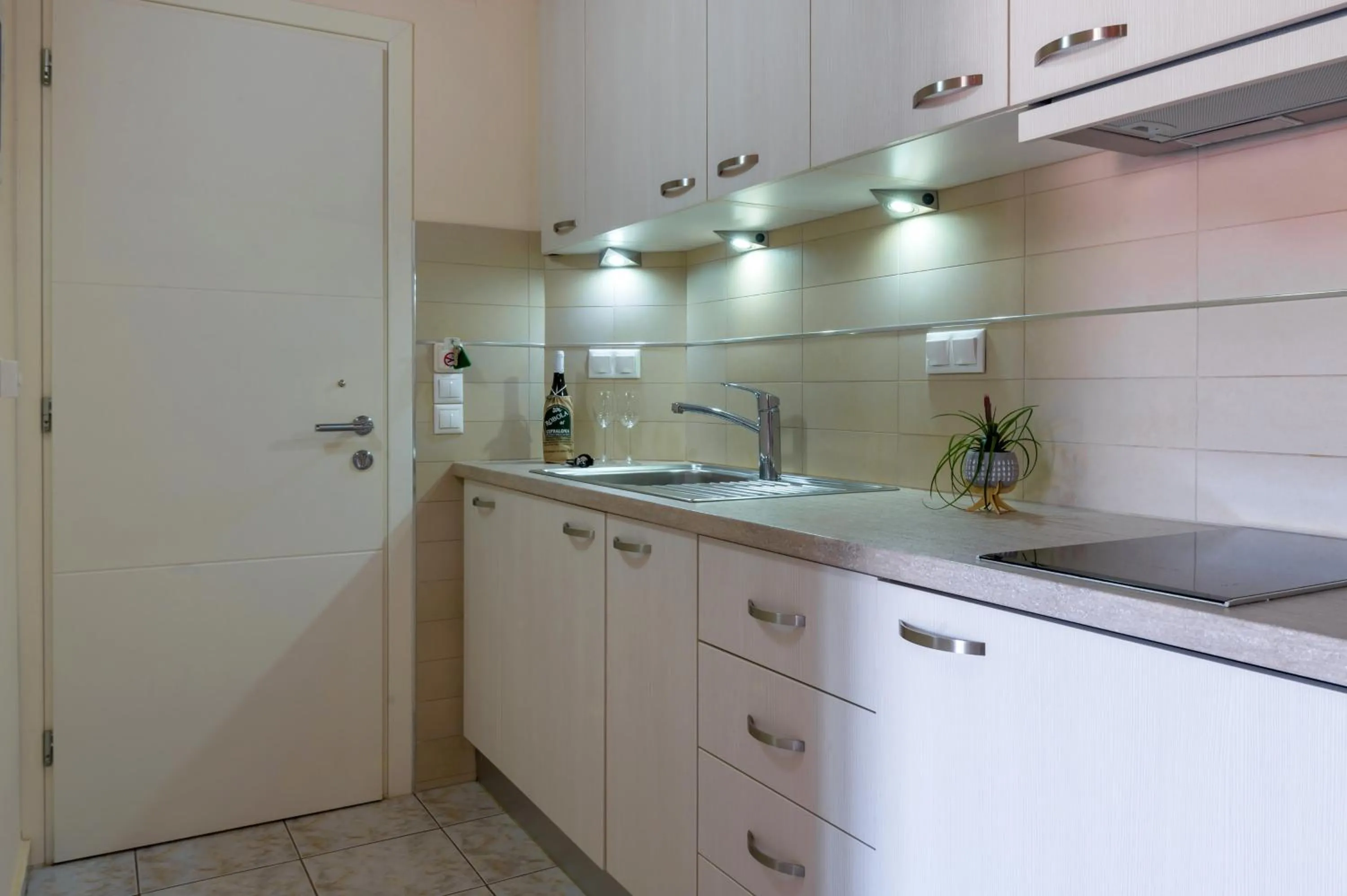 Kitchen or kitchenette in Rouchotas Apartments