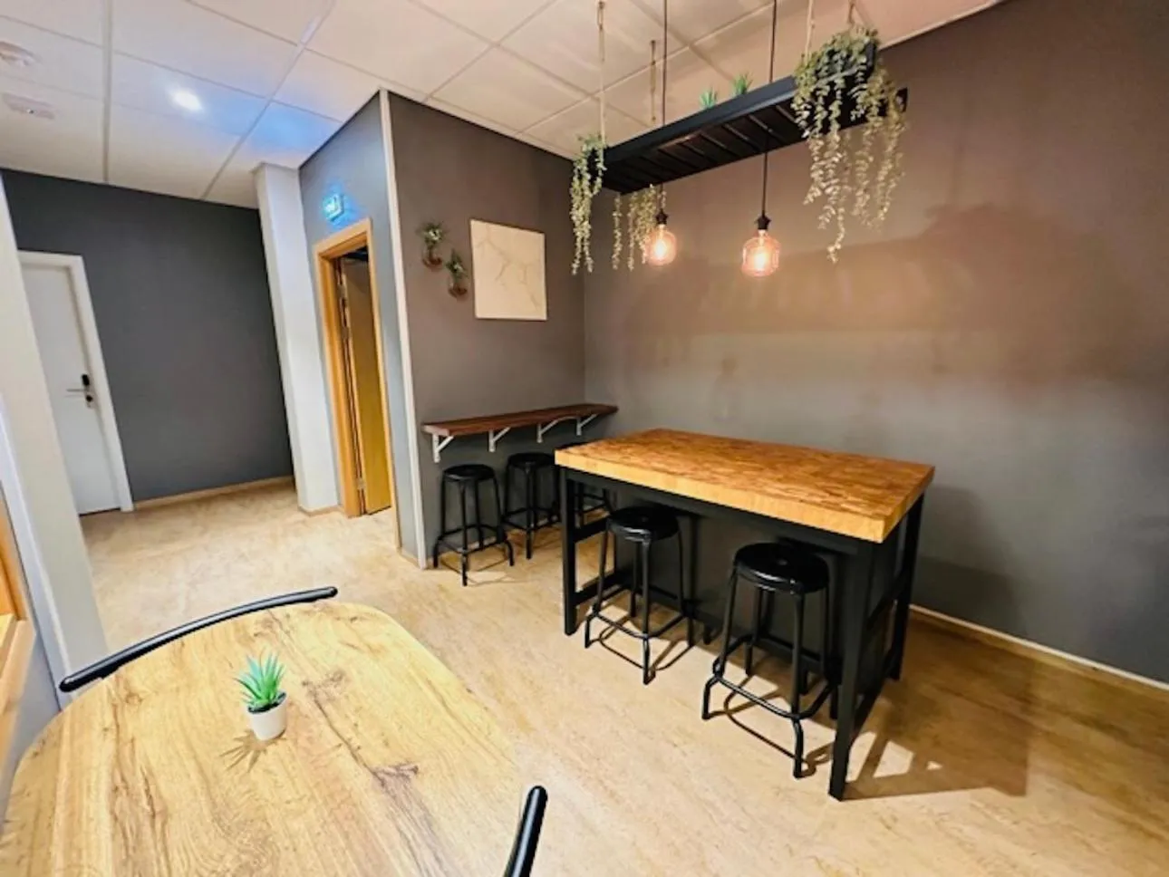 Seating area in Bus Hostel Reykjavik