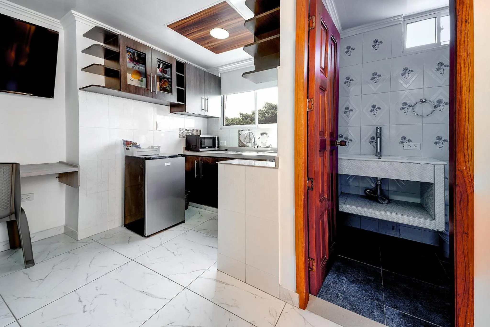 Kitchen or kitchenette in Villa Santos Apartaestudios