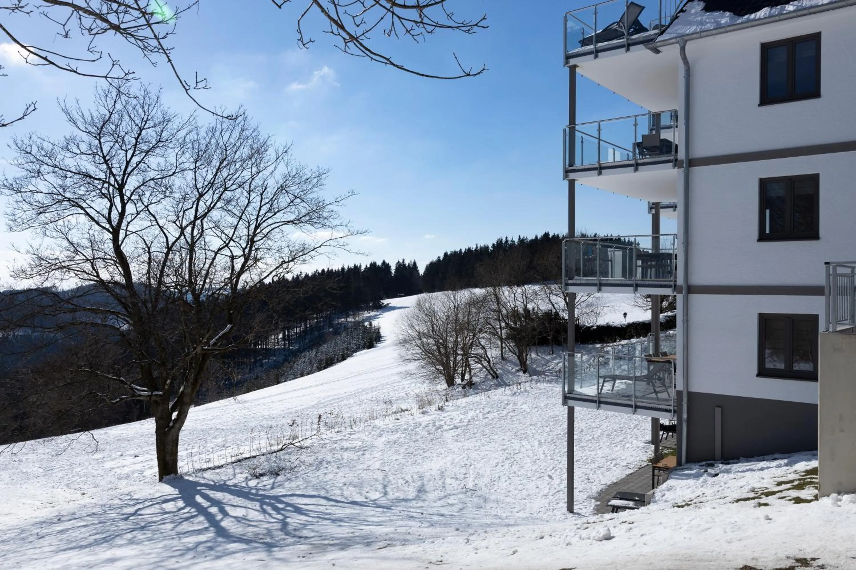 Property building in Astenblick Apartments Winterberg with sauna