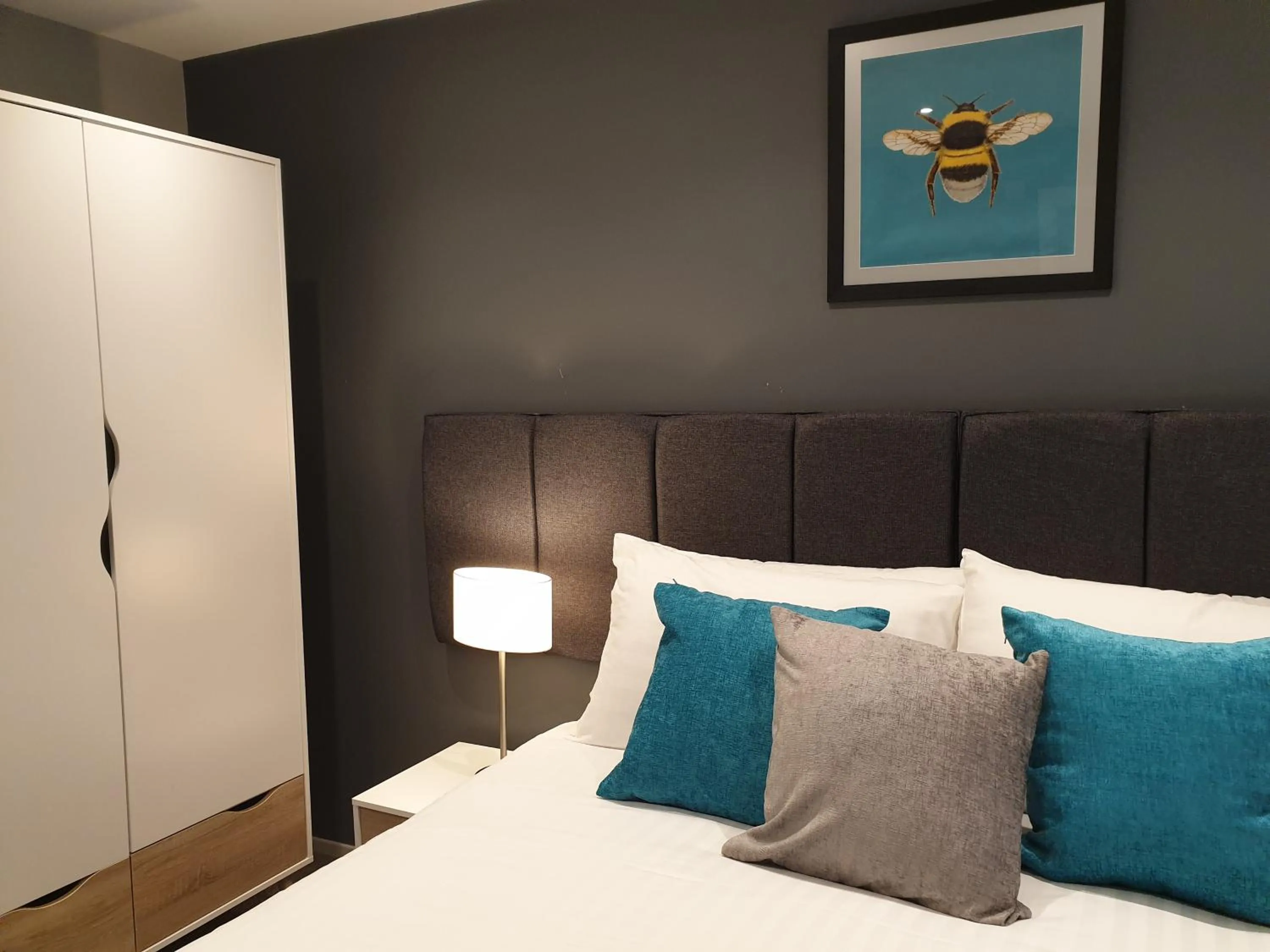 Bed in The Spires Serviced Apartments Cardiff