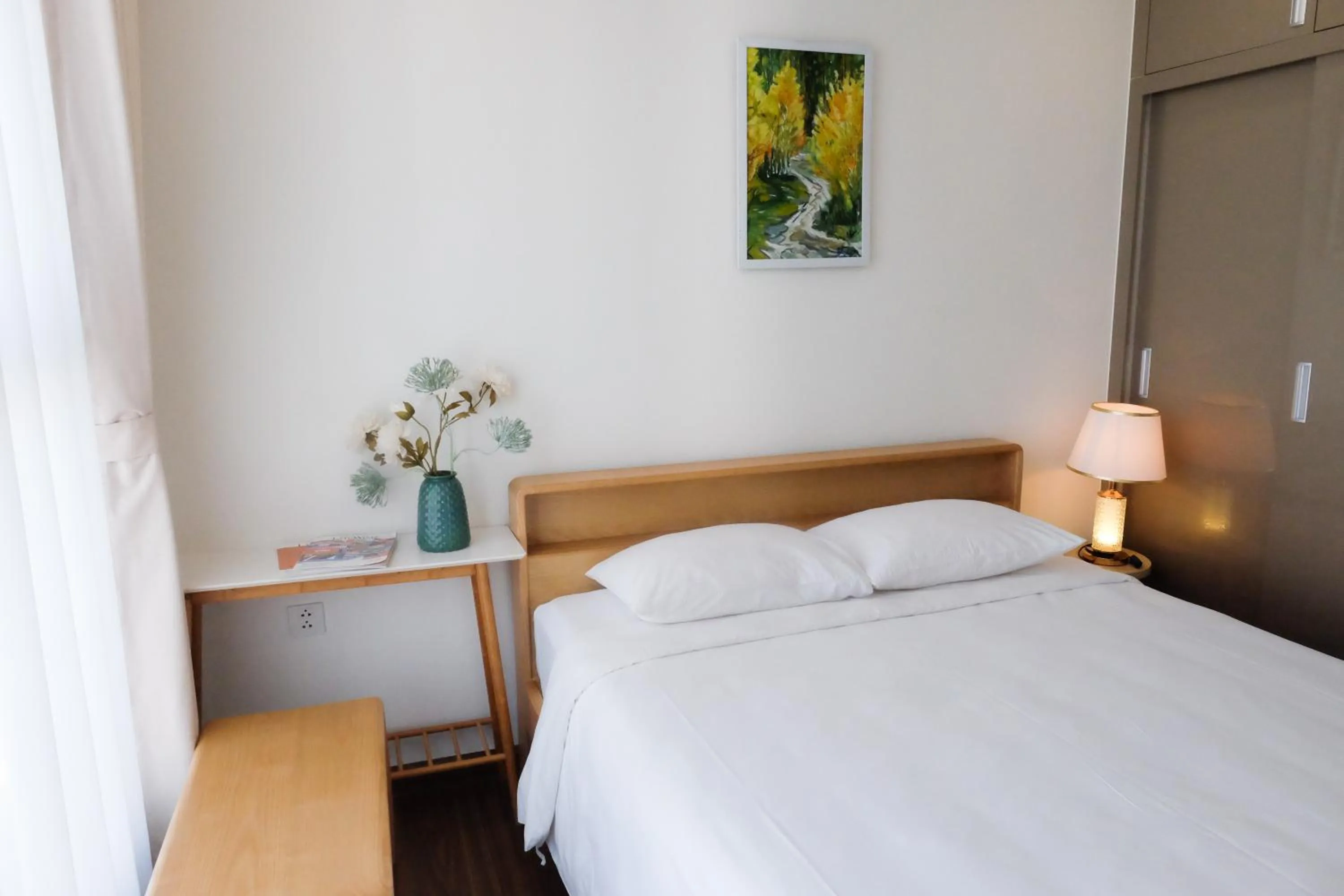 Bedroom, Bed in Aspaces Serviced Apartments - Vinhomes West Point