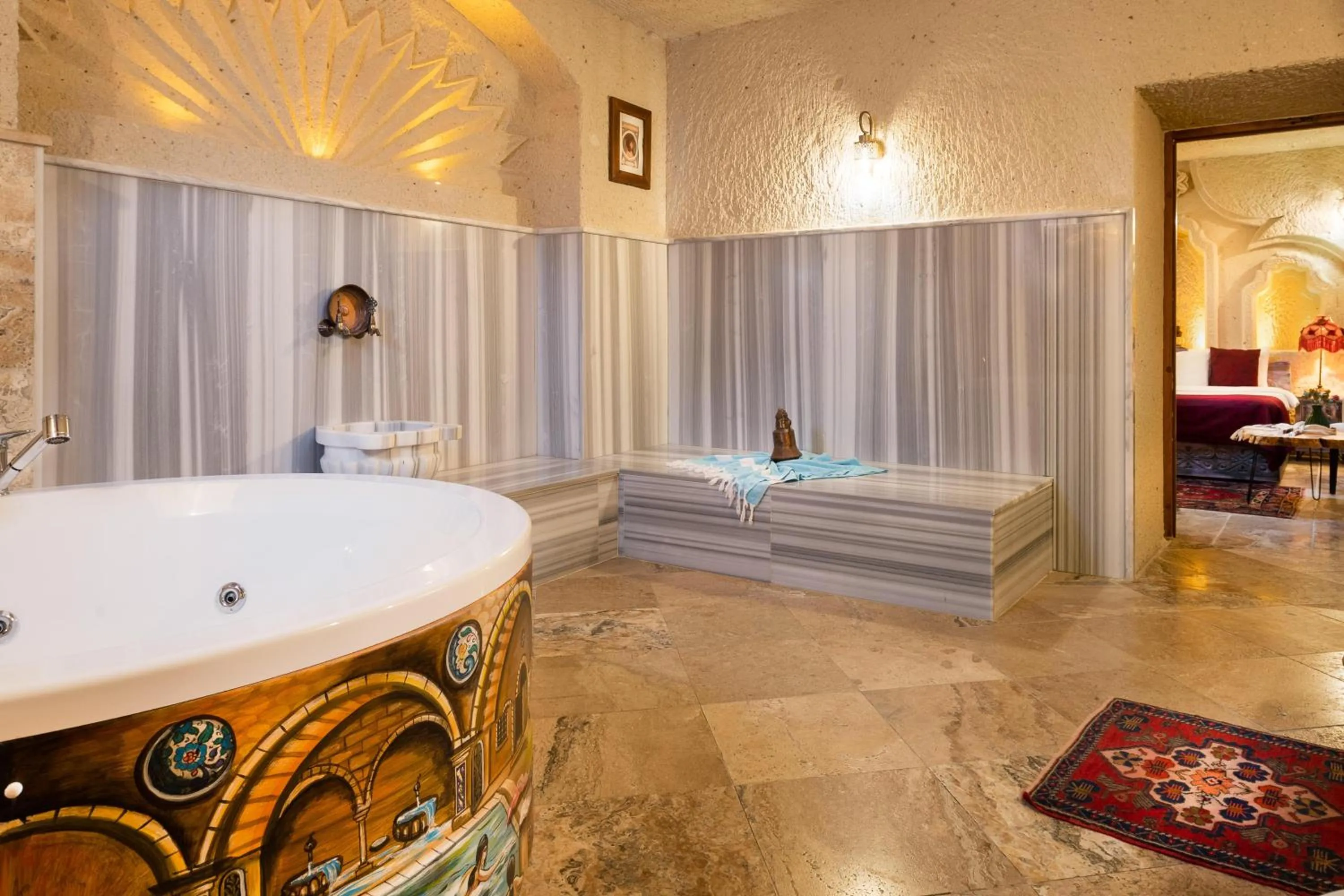 Bathroom, Bed in Cappadocia Acer Cave Hotel