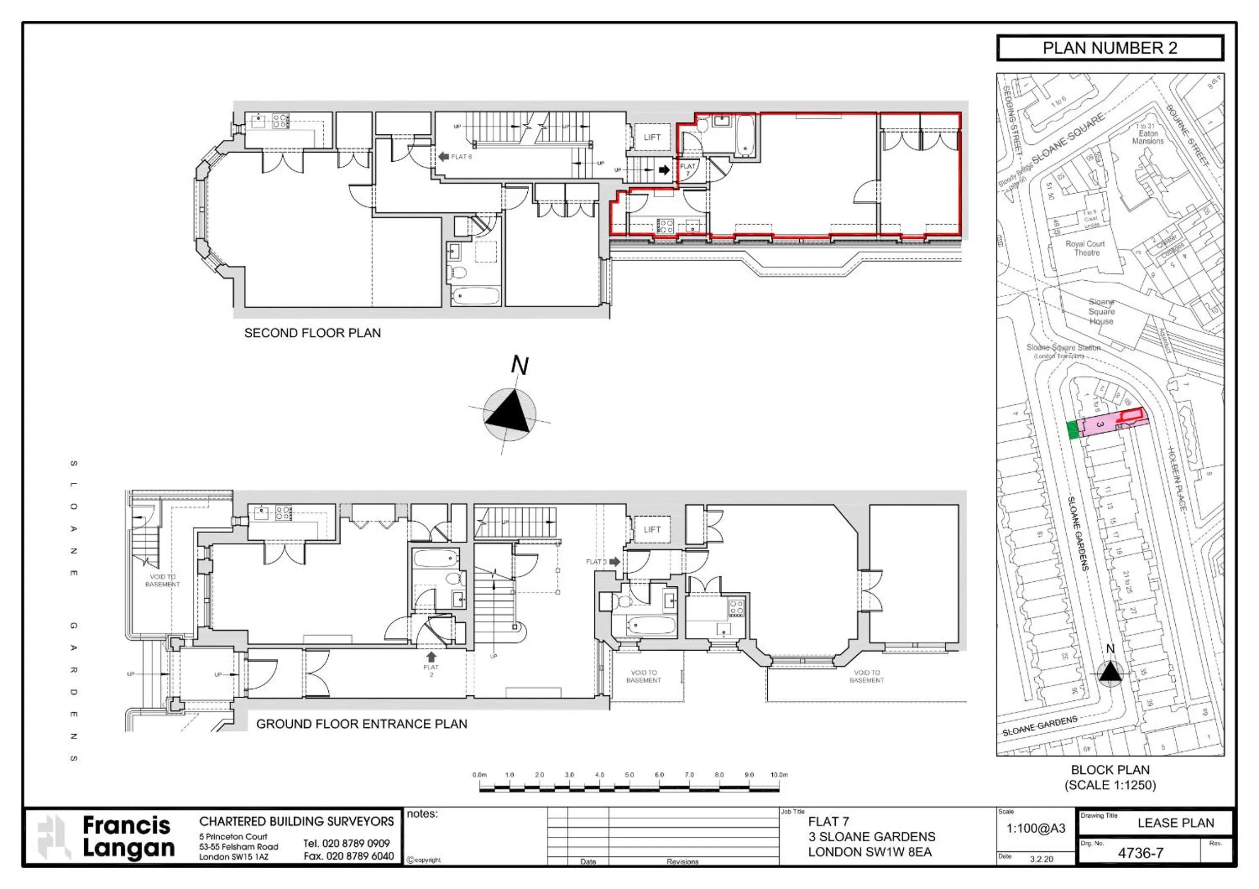 Floor plan in 3 Sloane Gardens